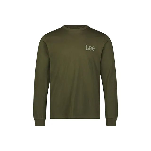 Lee Ls Med Wobbly tee-shirt homme vert olive coupe regular