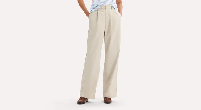 Dockers Signature Iron Free khaki large gris femme taille haute