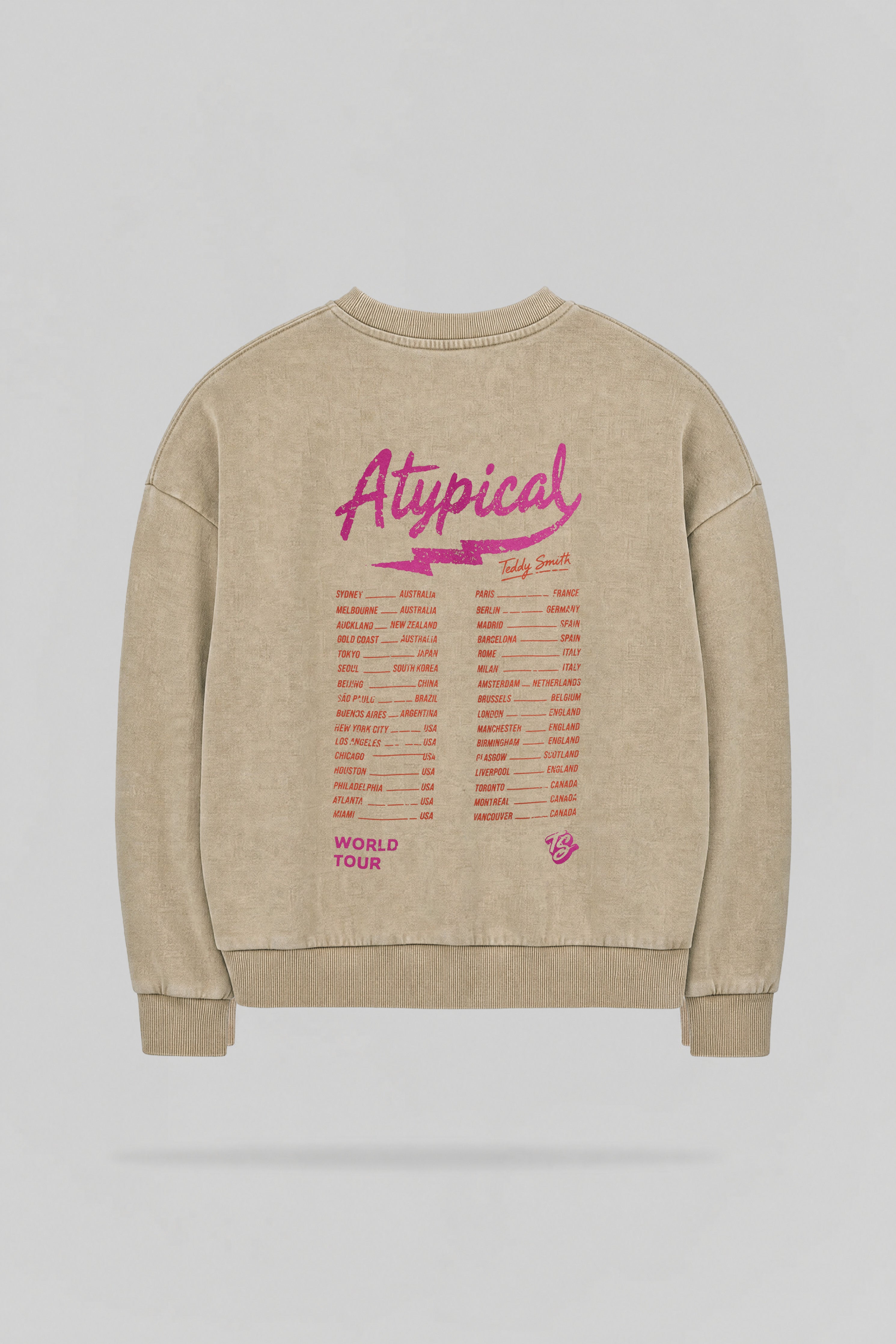 Teddy Smith S-Atypical RC sweat beige col rond femme