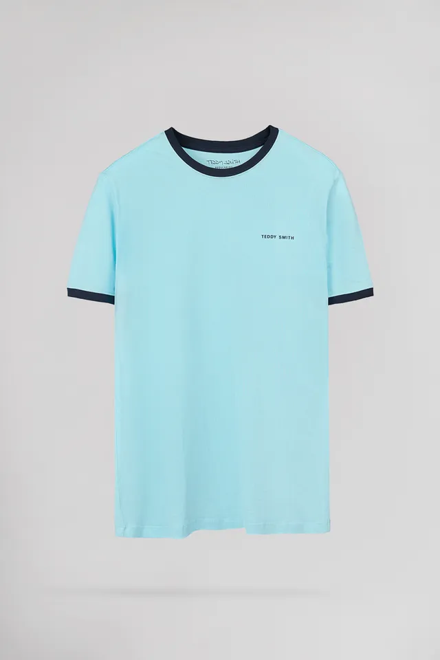 Teddy Smith The-Tee 2 R MC t-shirt bleu lagon col rond
