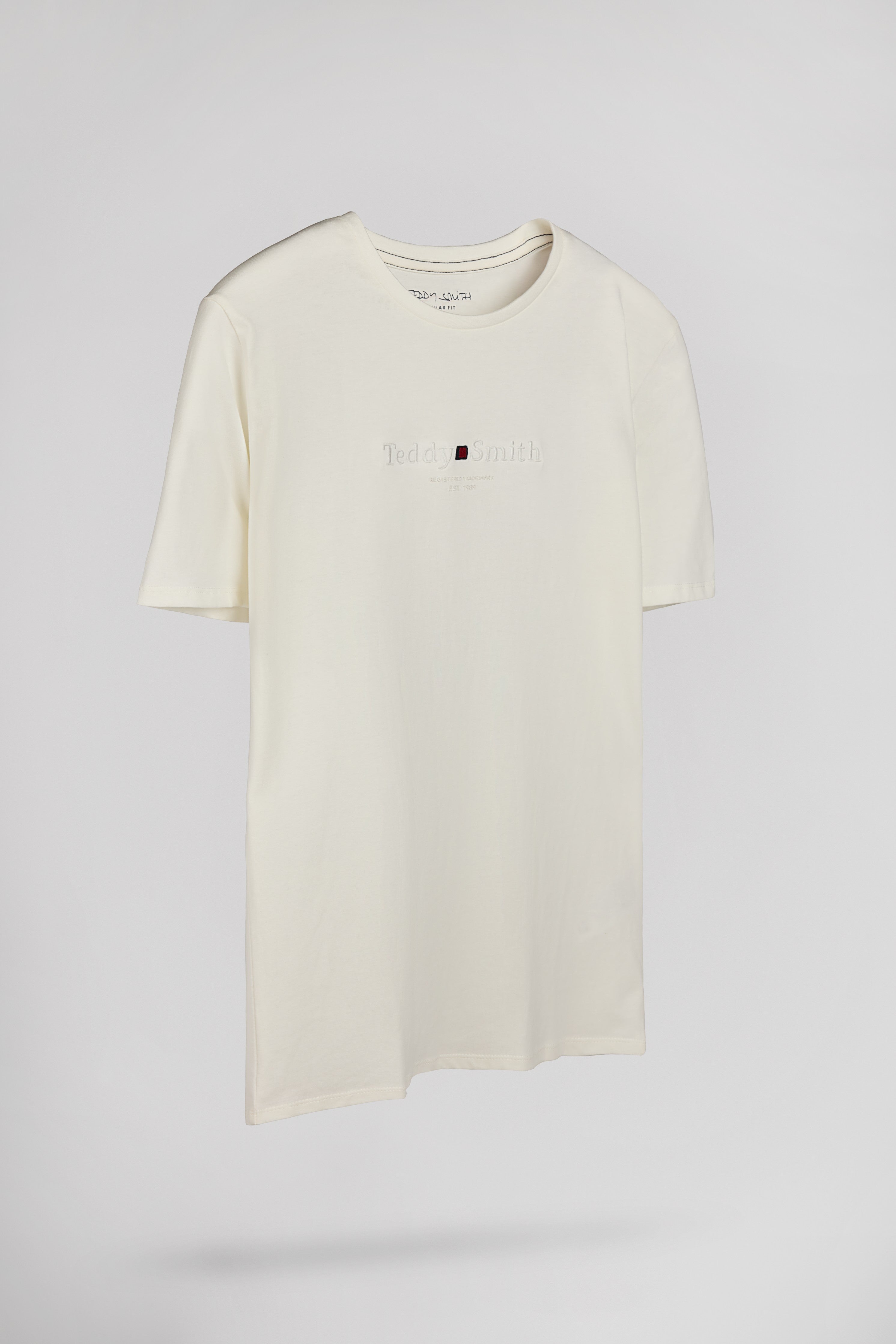 Teddy Smith T-Jim MC t-shirt homme blanc cassé coton