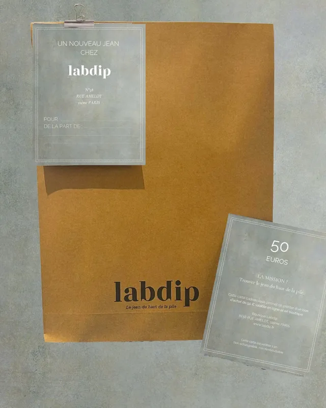 Labdip E-Carte cadeau 50€ carte cadeau à imprimer