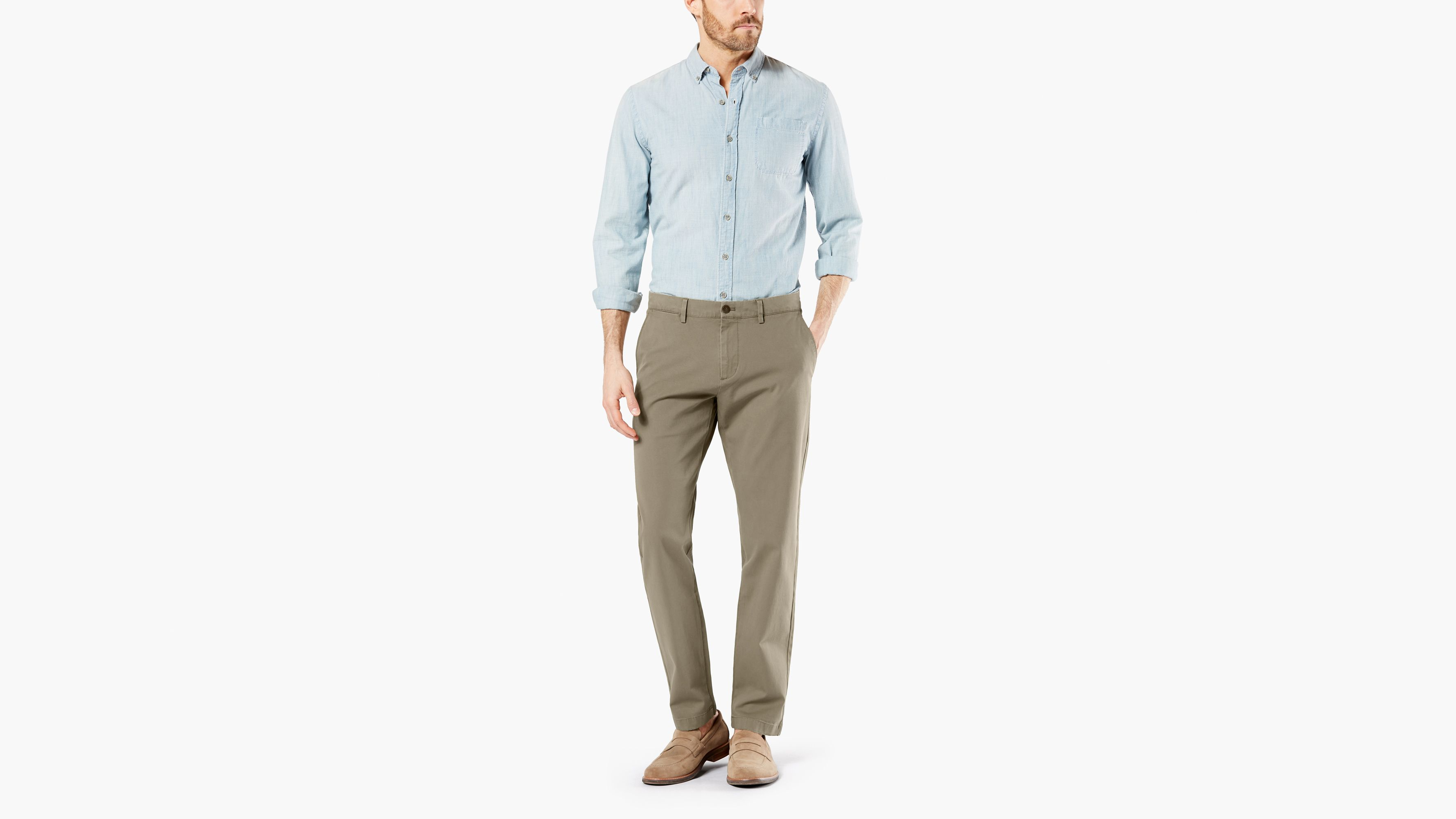 Dockers Crafted Khaki Slim chino vert quadri-stretch