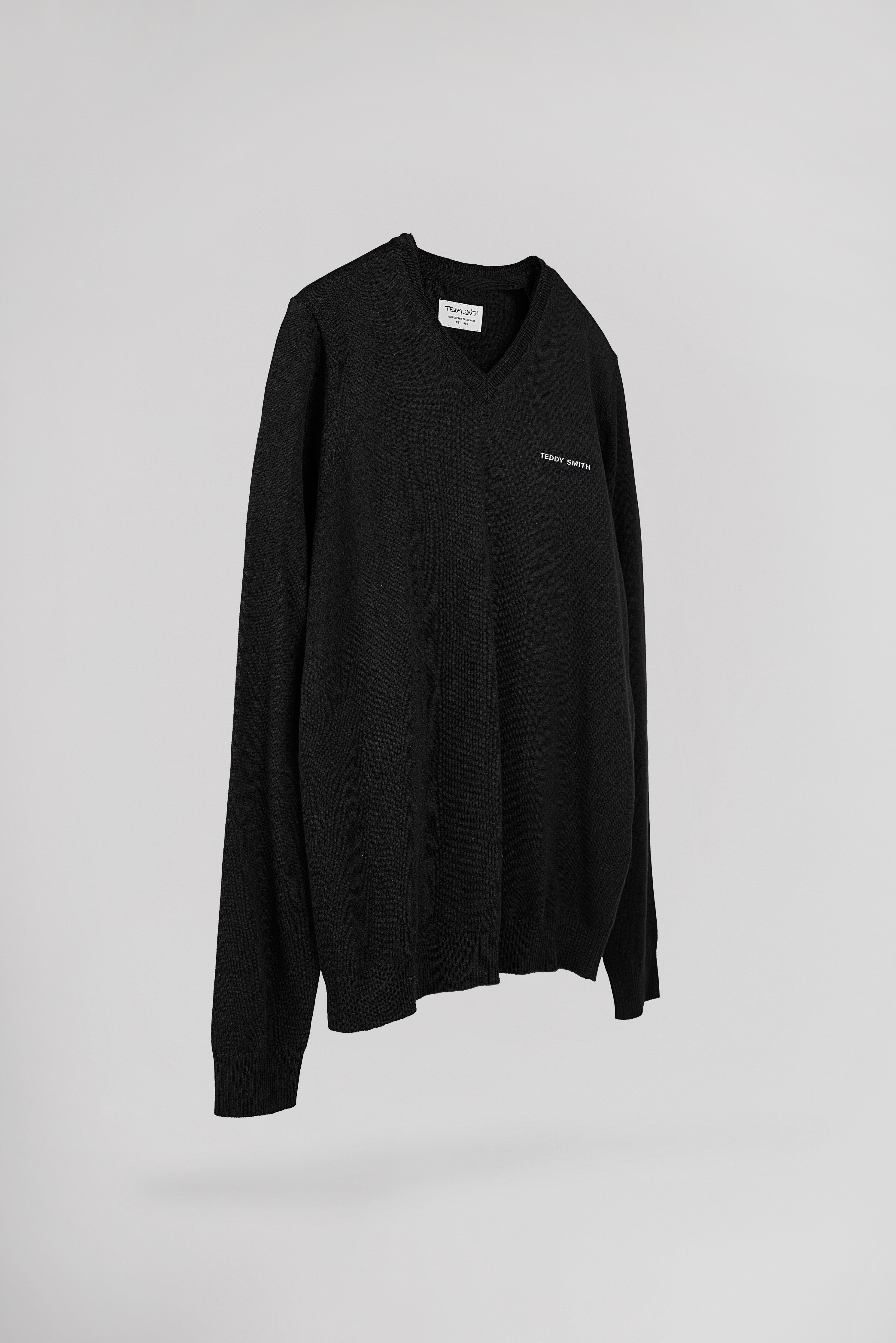 Teddy Smith Pulser 4 pull col V noir coton