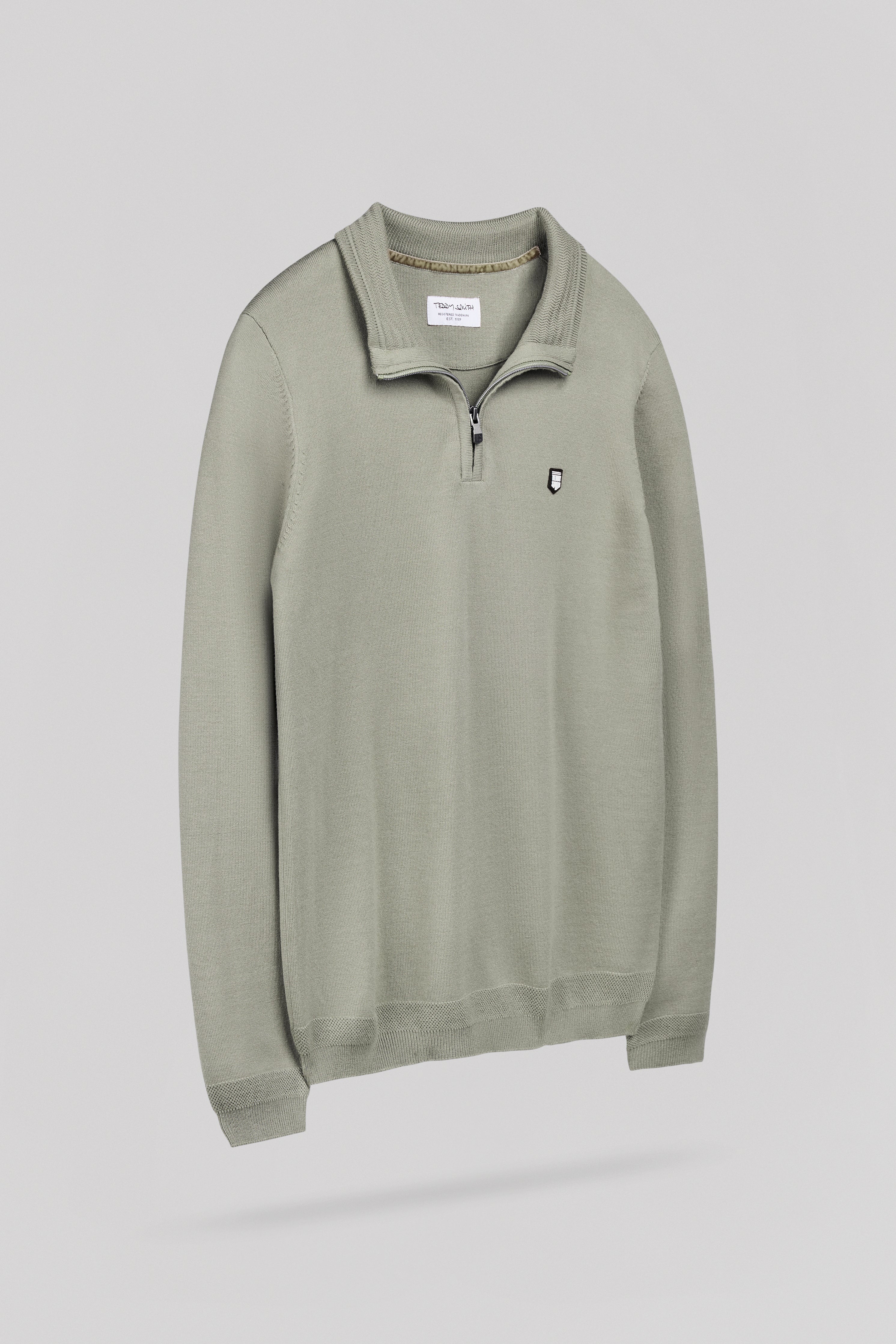 Teddy Smith P-Marty 2 pull homme kaki col zippé