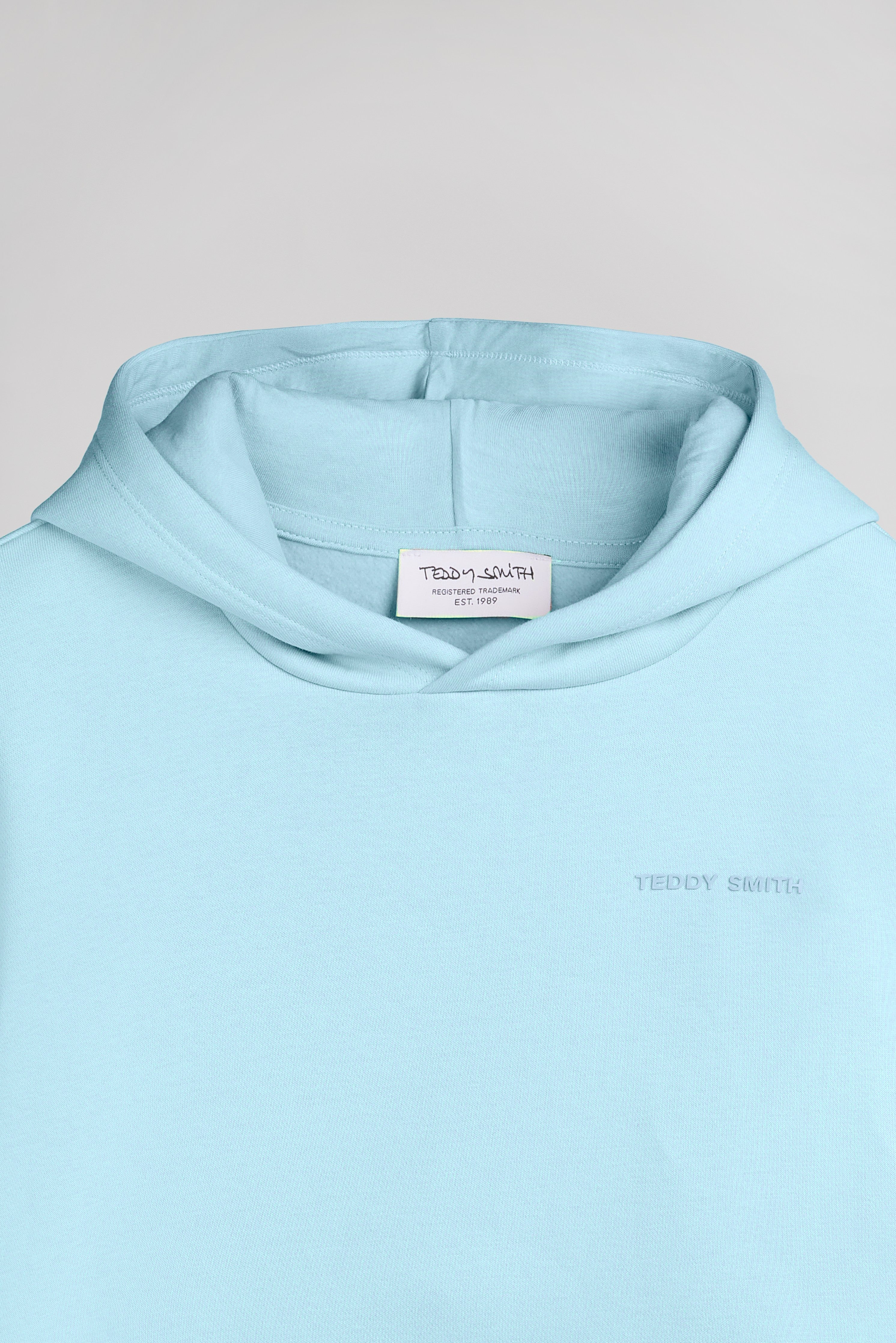 Teddy Smith S-Nark Hoody JR sweat capuche bleu lagon
