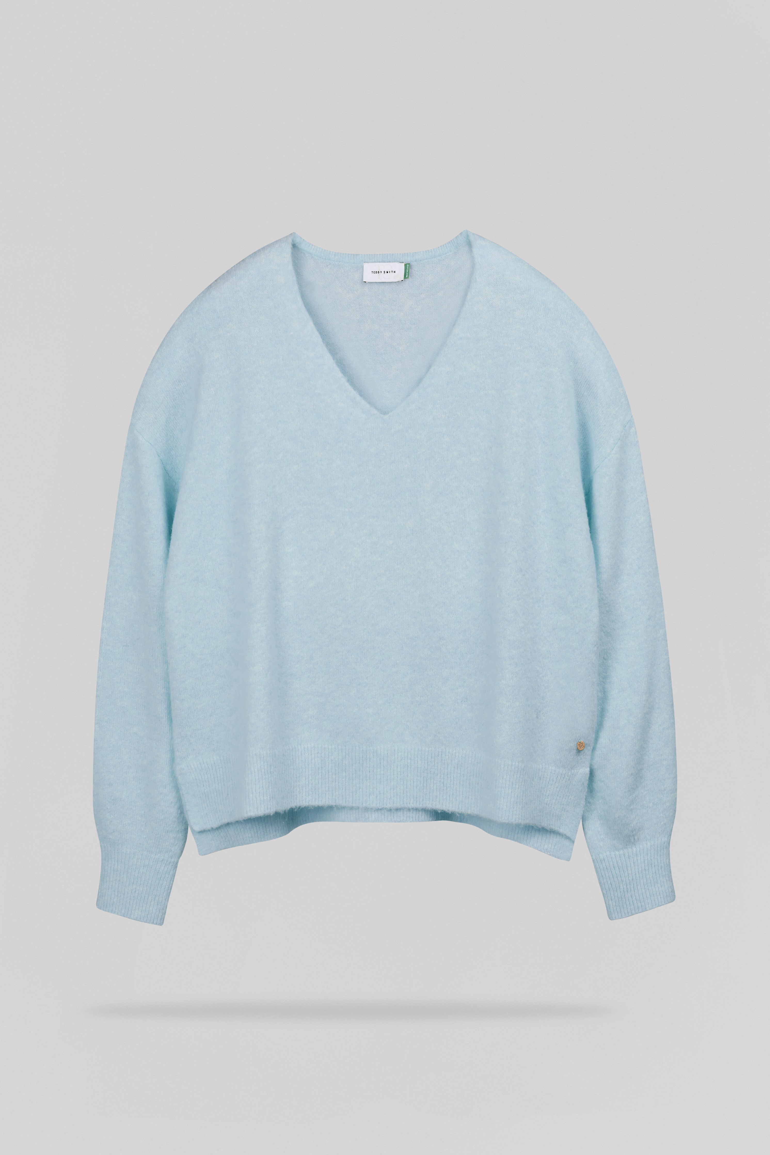 Teddy Smith P-Billie pull col V bleu ciel femme