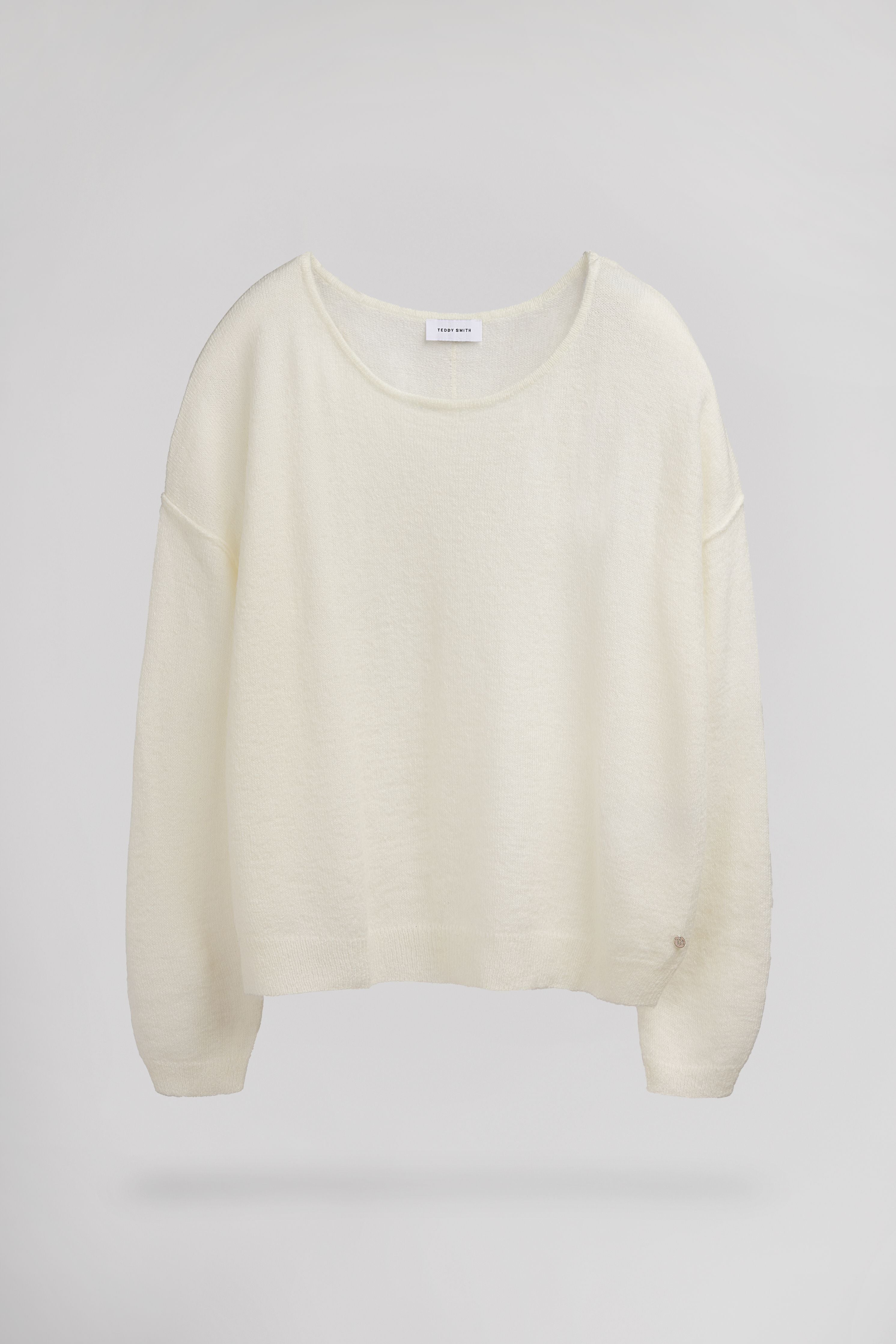 Teddy Smith P-Petille Middle White pull mohair col bateau