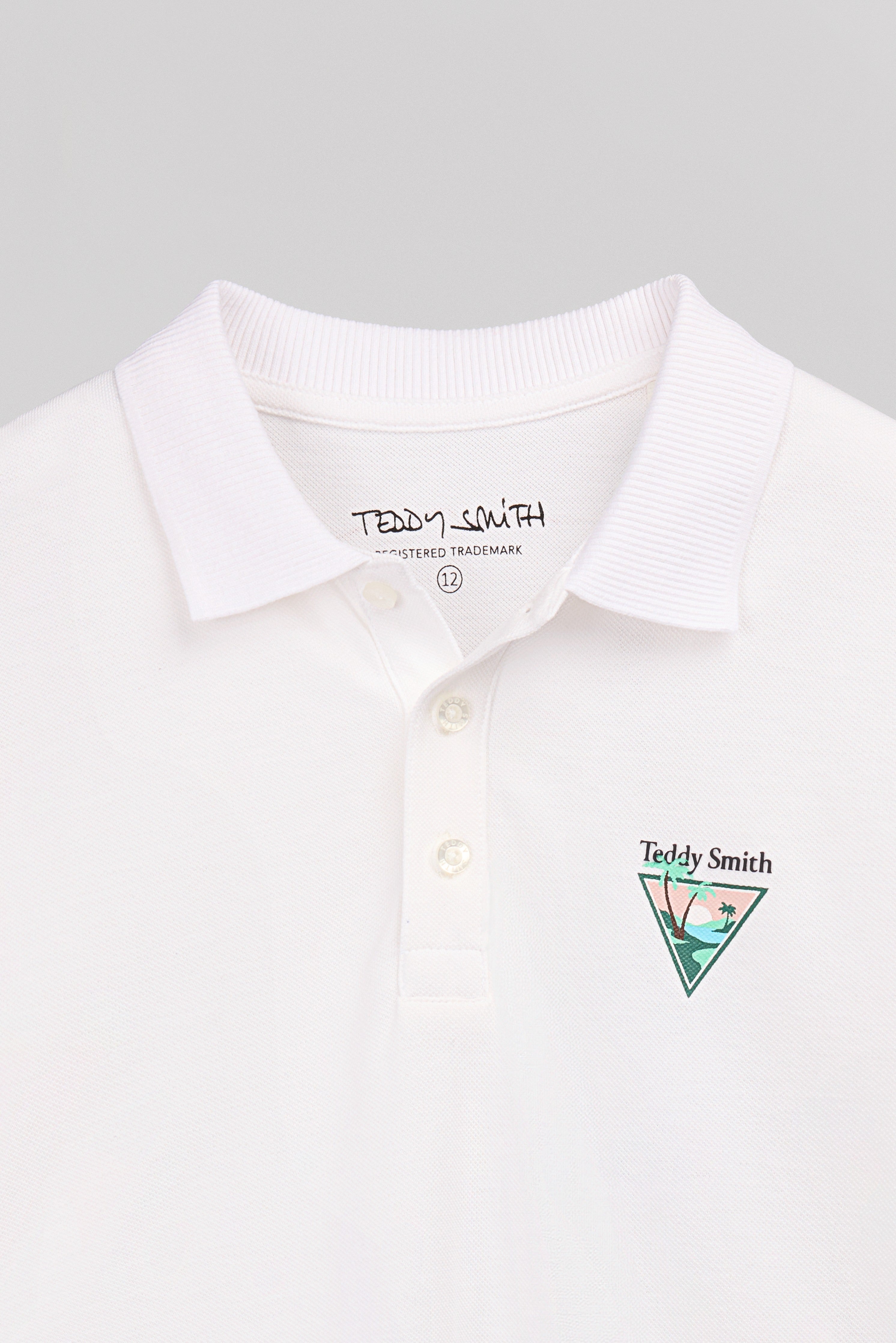 Teddy Smith P-LARY MC JR BLANC polo garcon coton