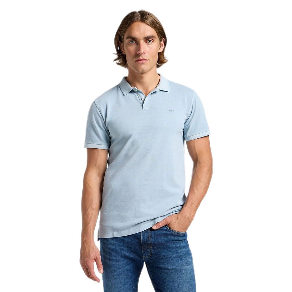 Lee Garment Dye Polo homme Gris Béton coton