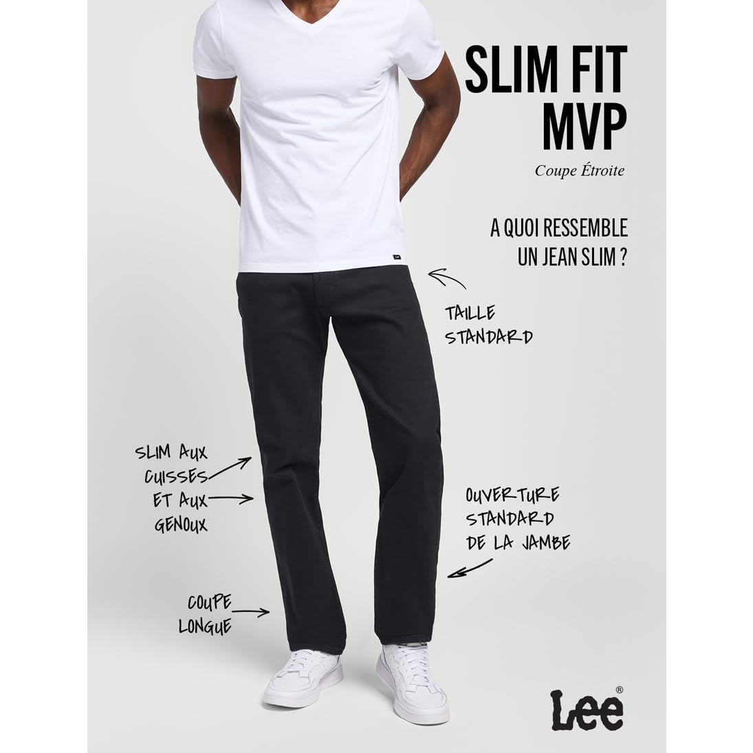 Lee Extreme Motion jean slim homme noir stretch