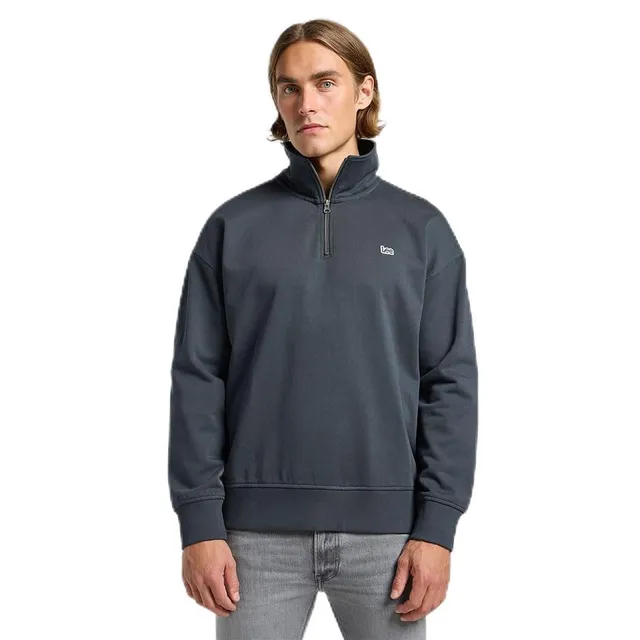 Lee Half Zip Sweatshirt sweat homme noir délavé L coton