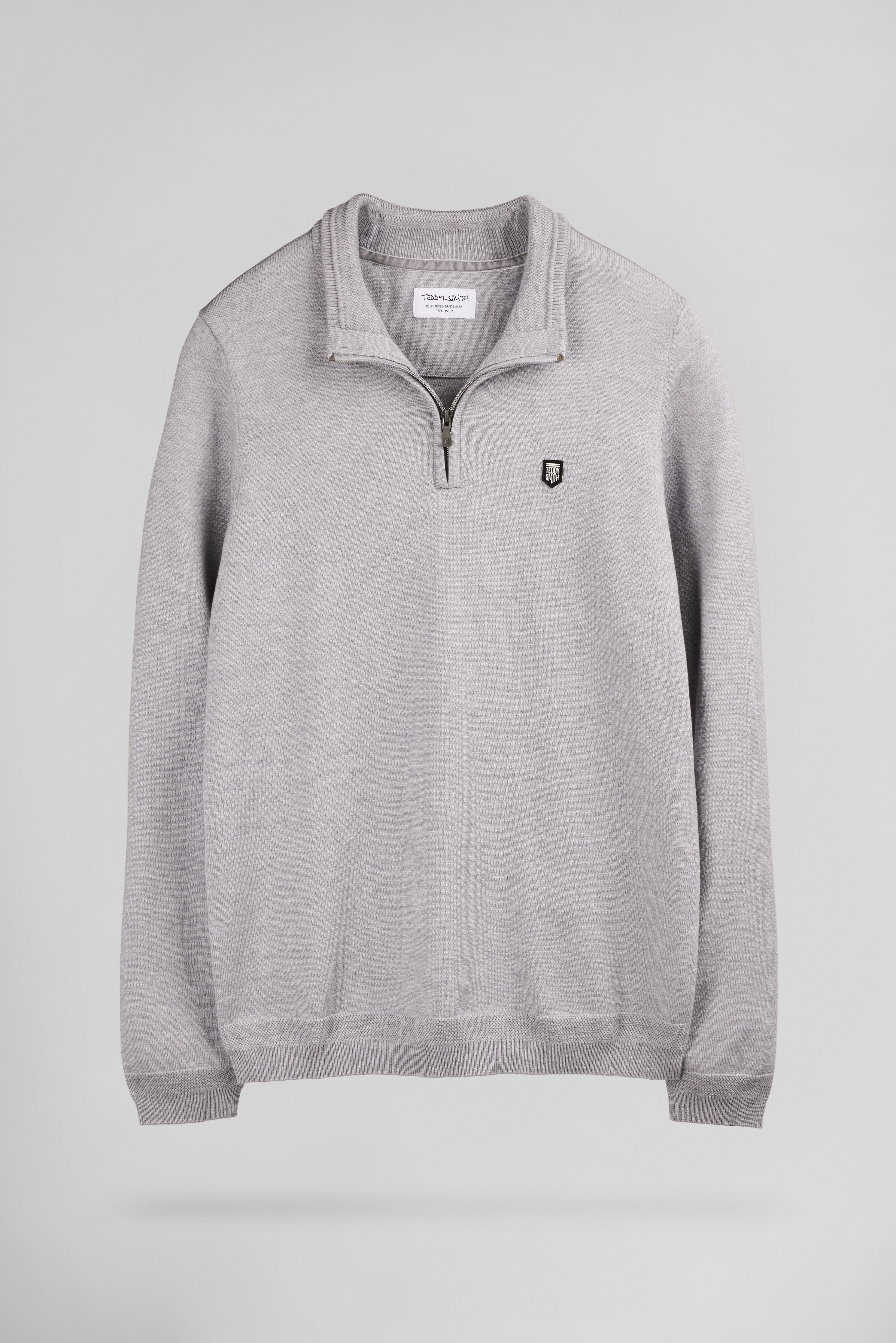 Teddy Smith P-Marty 2 pull gris chiné col zippé