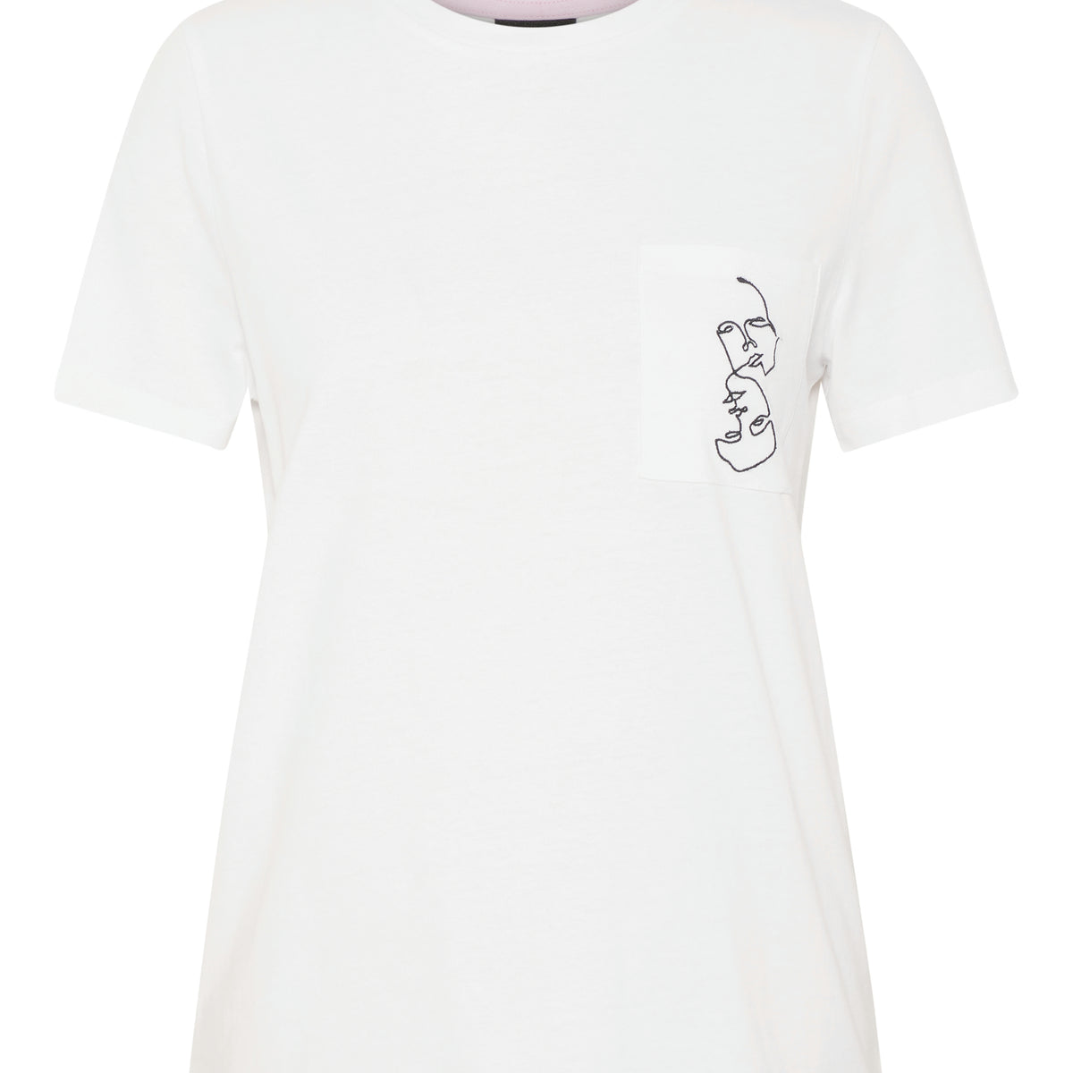 Noisy May t-shirt coupe droite poche brodée col rond