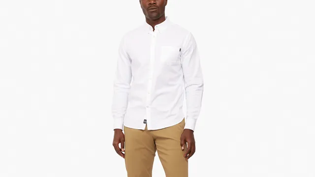 Dockers Oxford 2 Button Collar chemise homme slim blanche