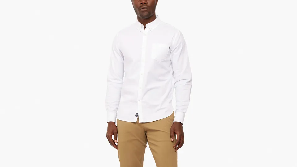 Dockers Oxford 2 Button Collar chemise homme slim blanche