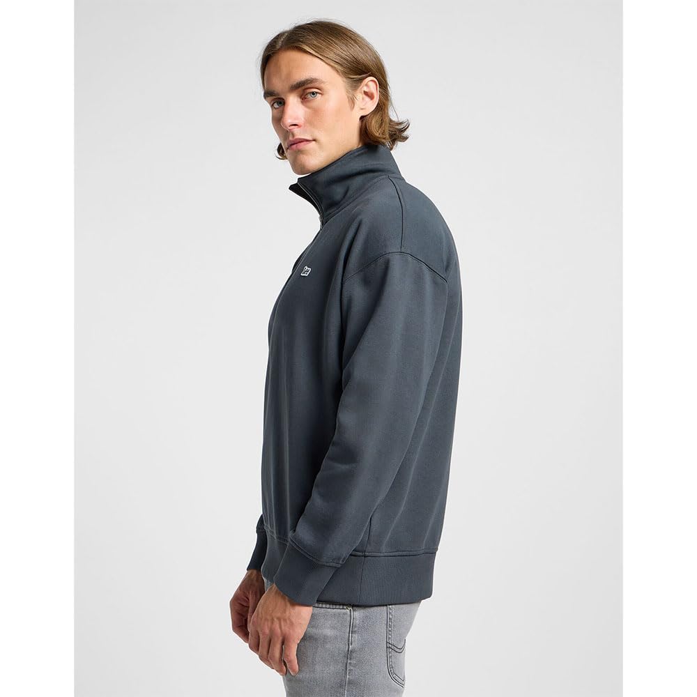Lee Half Zip Sweatshirt sweat homme noir délavé L coton
