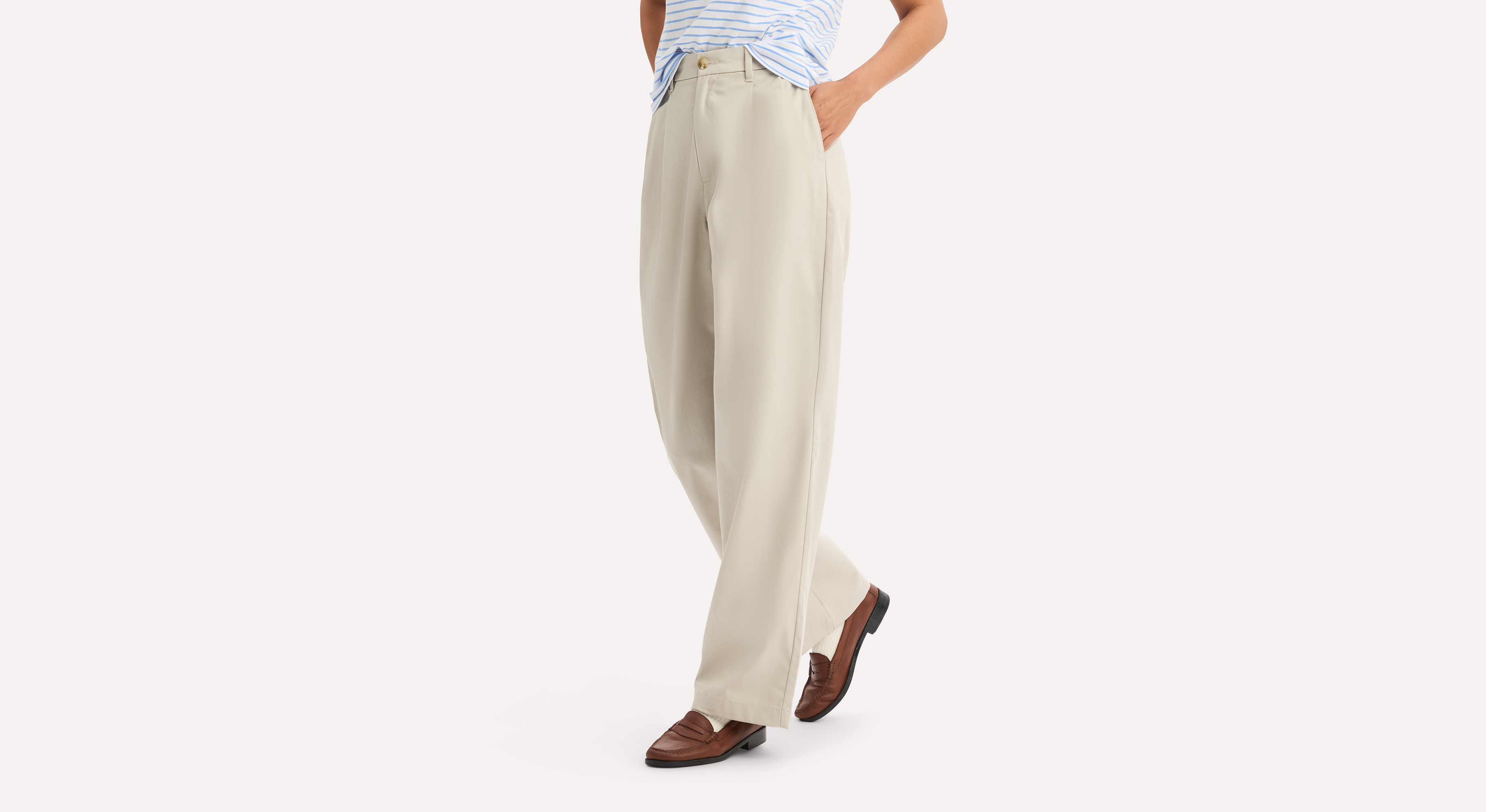 Dockers Signature Iron Free khaki large gris femme taille haute