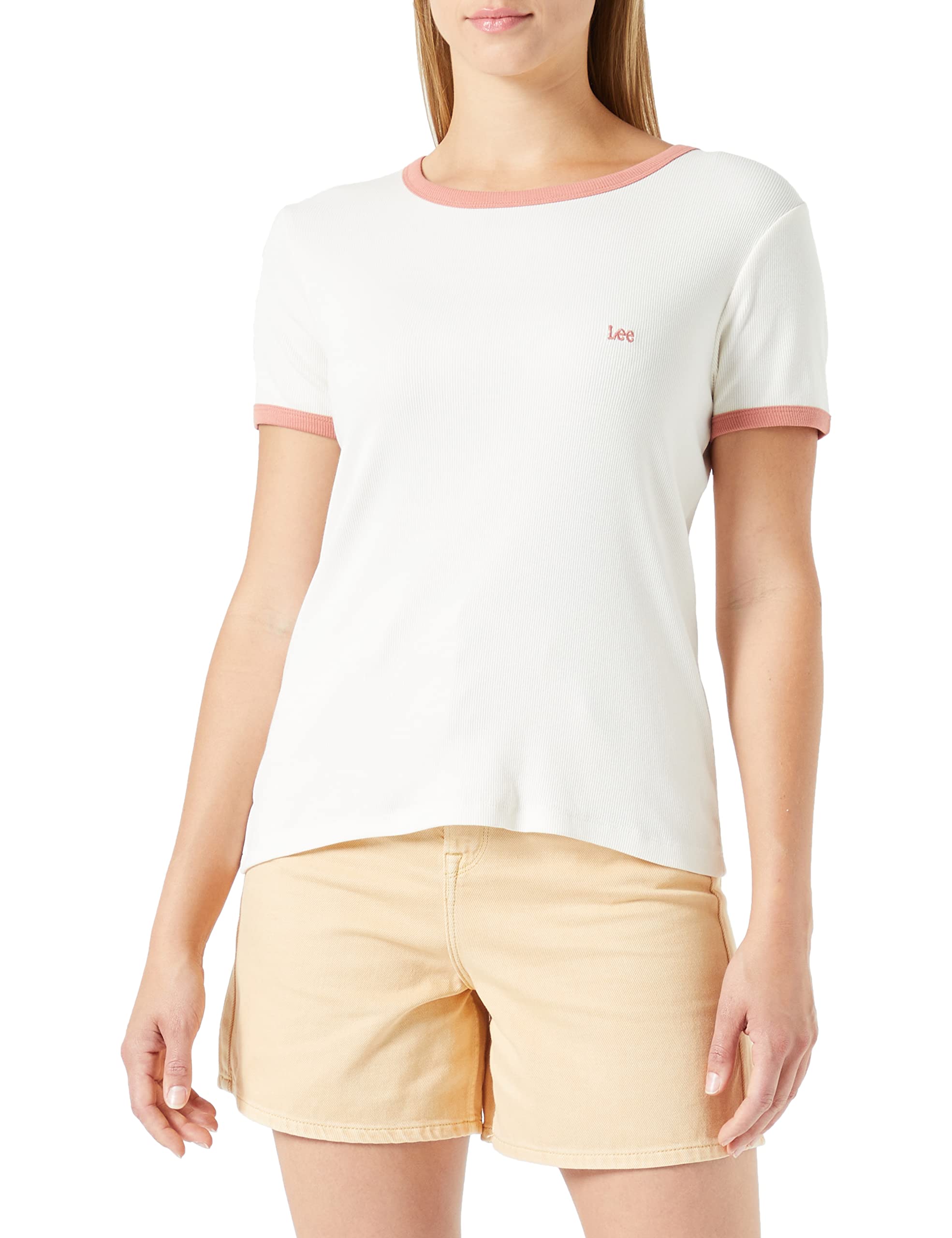 Lee Tea SS Rib t-shirt femme côtelé ajusté taille XL