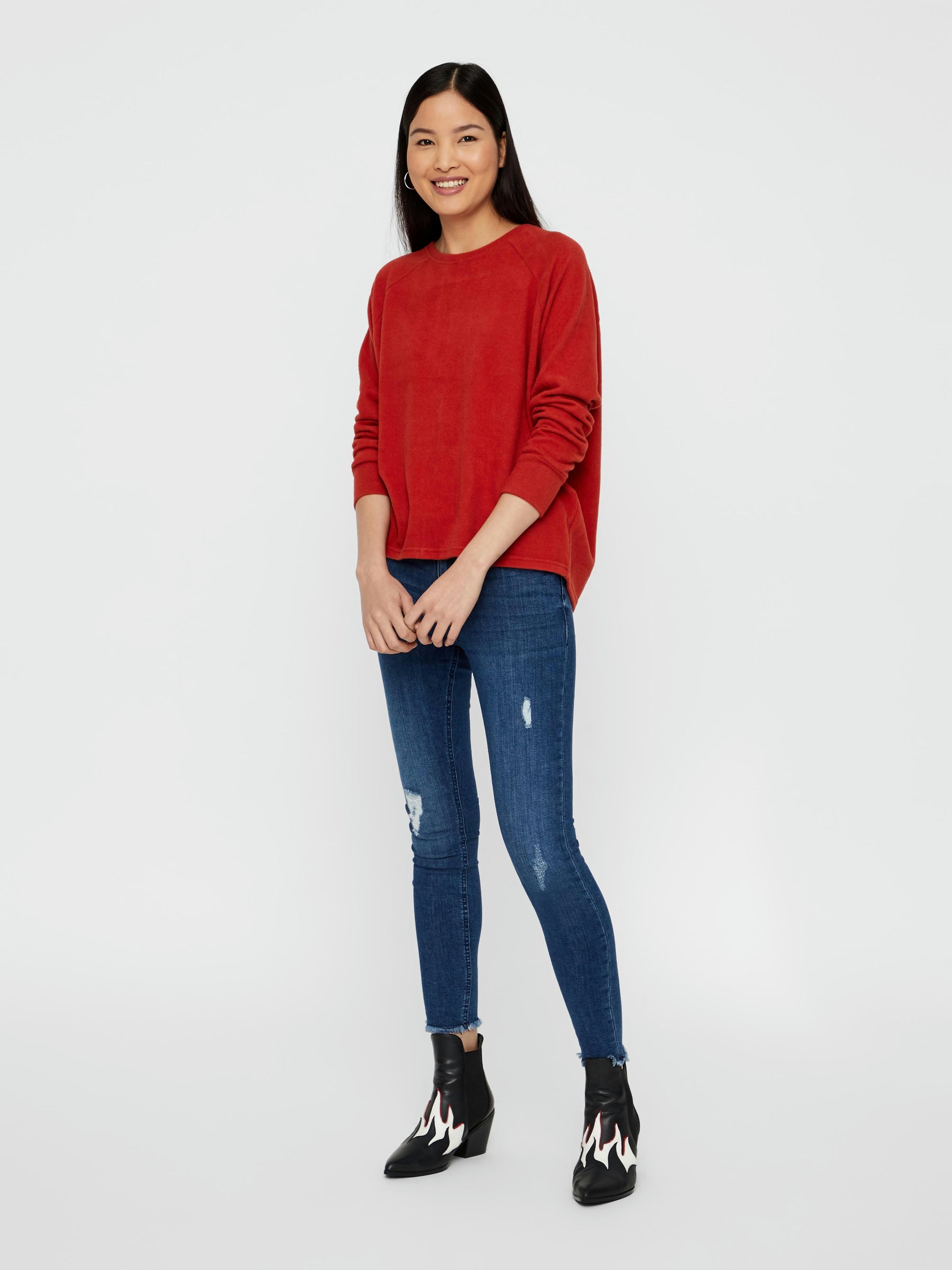 Noisy May top manches longues zip dos polaire ample