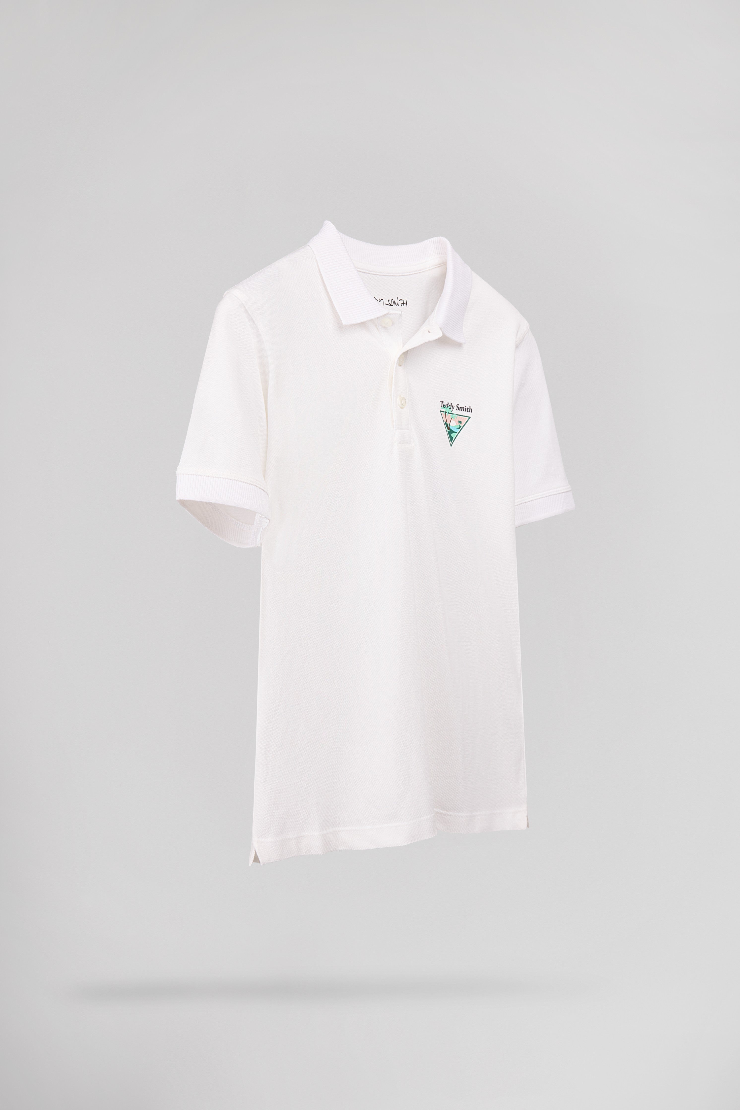 Teddy Smith P-LARY MC JR BLANC polo garcon coton