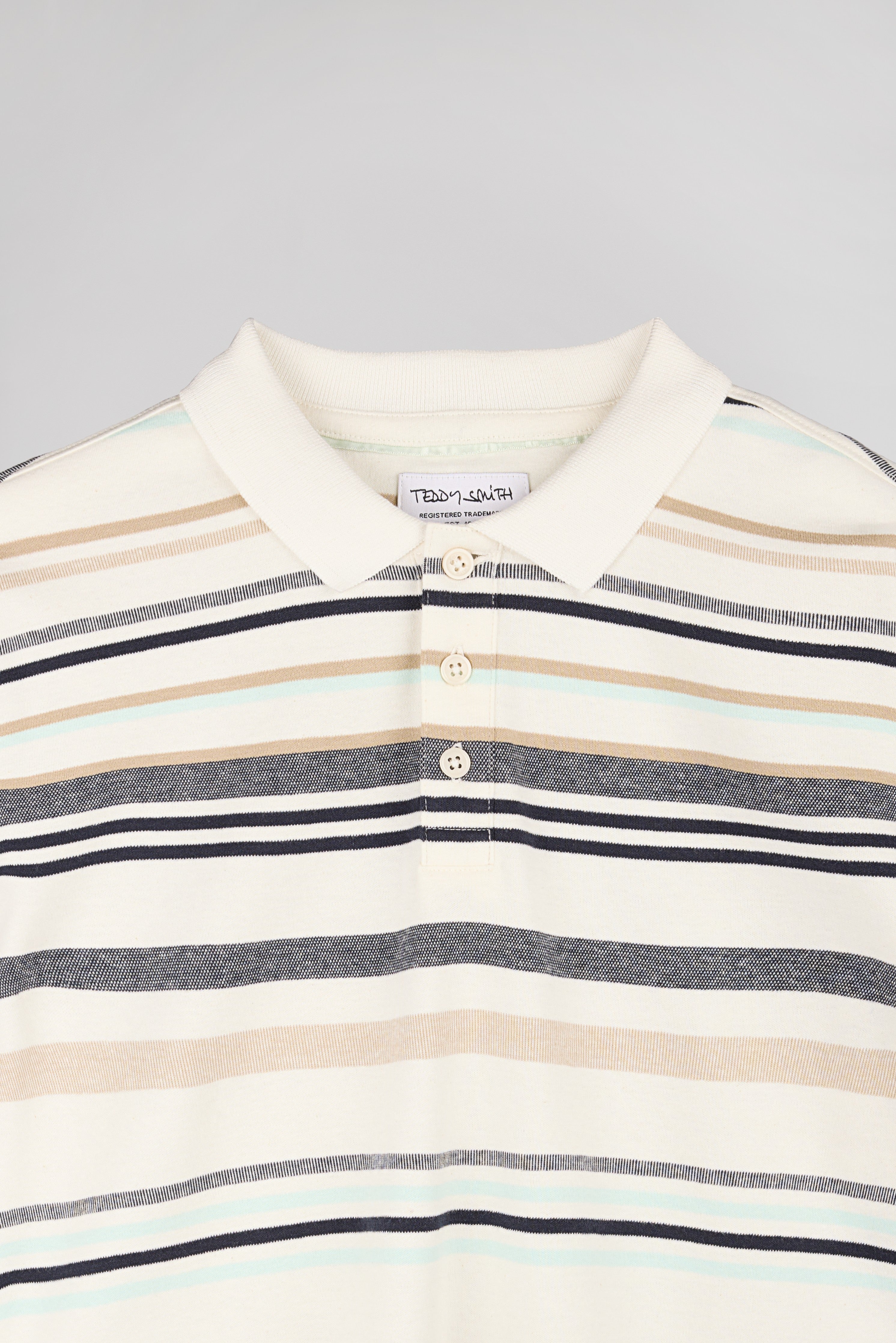 Teddy Smith P-Roy MC polo rayé blanc homme