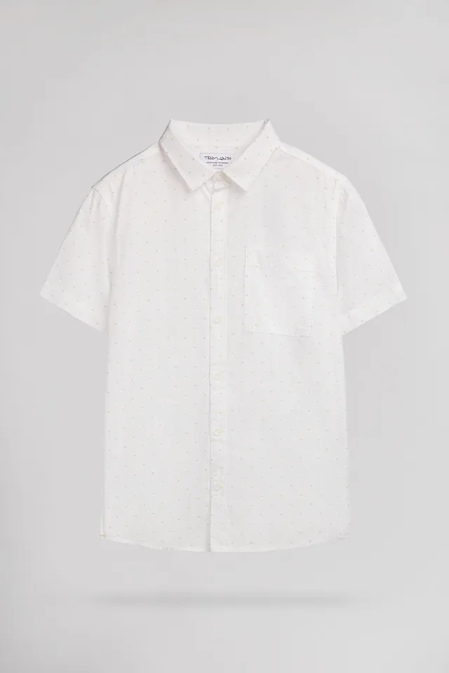 Teddy Smith C-Floral MC JR chemise garçon blanc