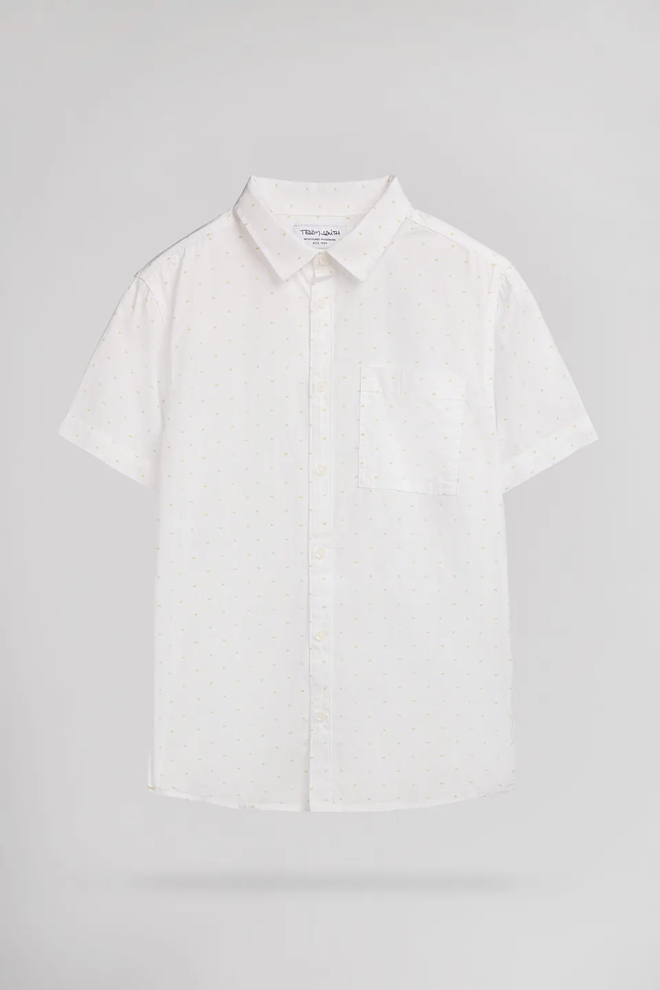 Teddy Smith C-Floral MC JR chemise garçon blanc