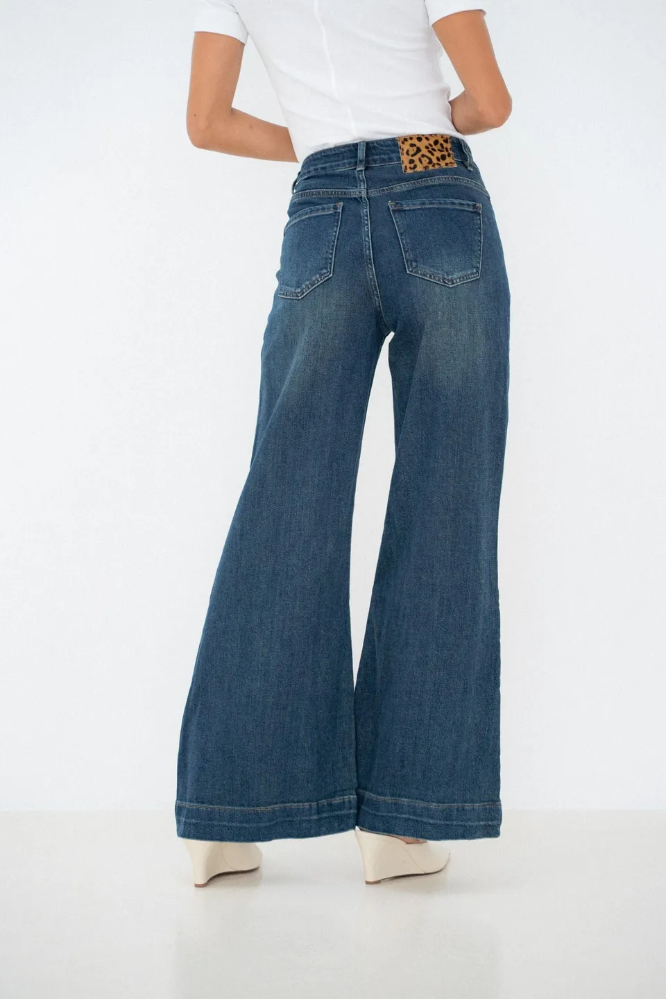 Maison Onado Apolline jean wide bleu délavé workwear