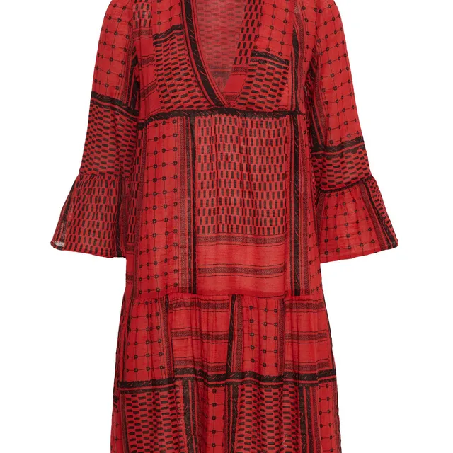 Noisy May robe courte ample imprimée col V volants