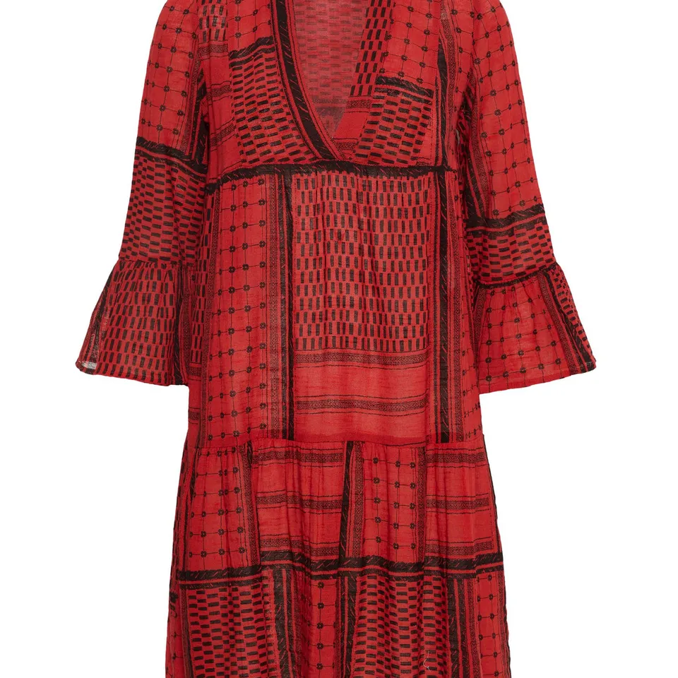 Noisy May robe courte imprimée col V manches 3/4