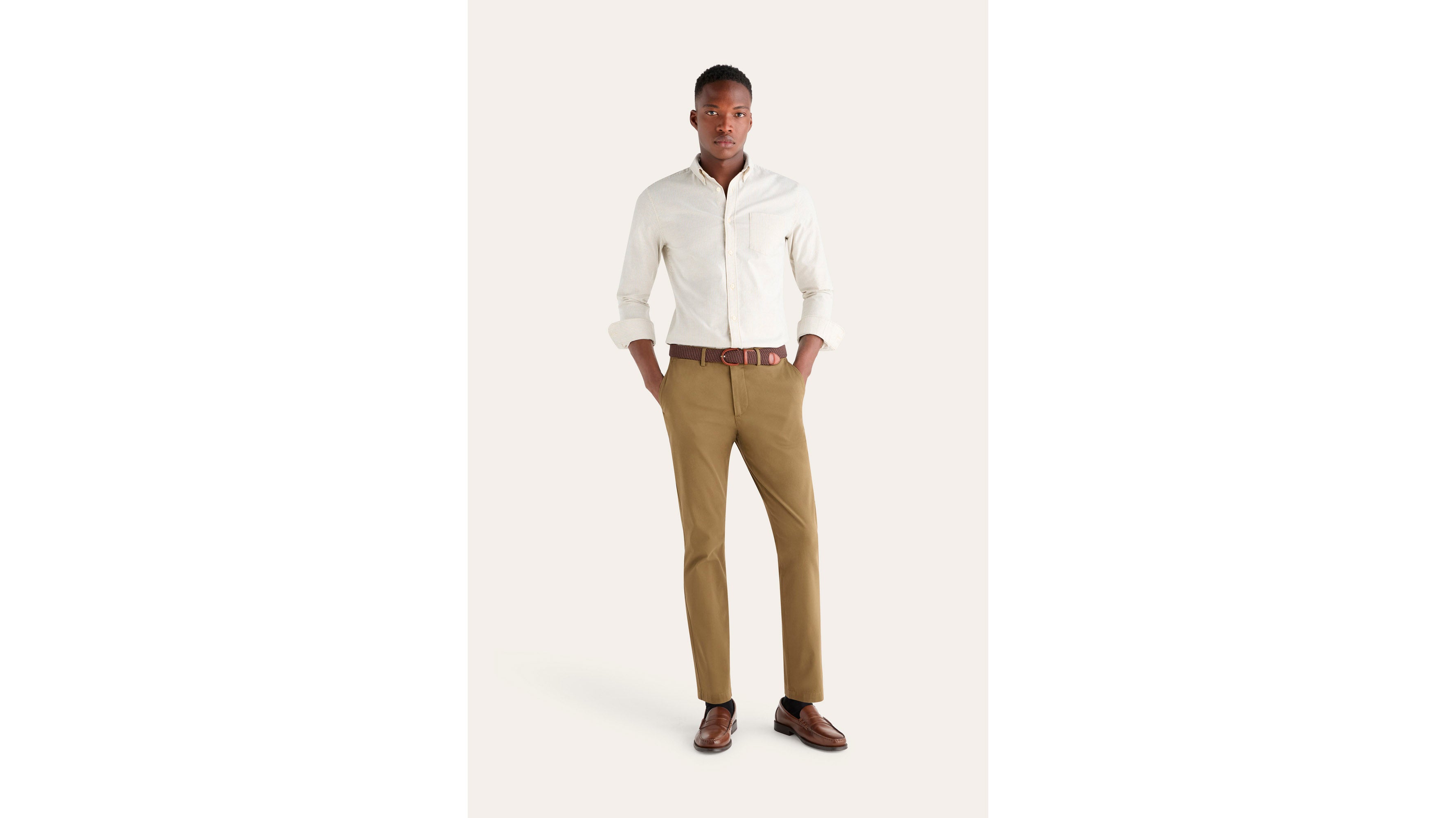Dockers Crafted Khaki Slim Tapered chino vert stretch