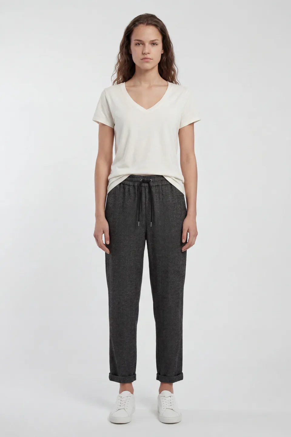 Teddy City pantalon ville femme mélange black élastiqué