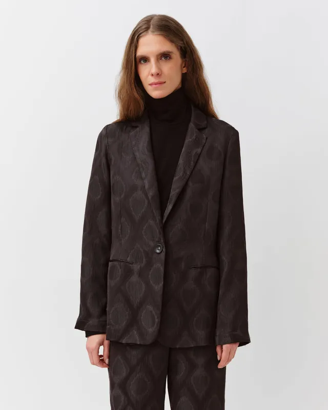DIEGA Vikelo veste chocolat jacquard structurée