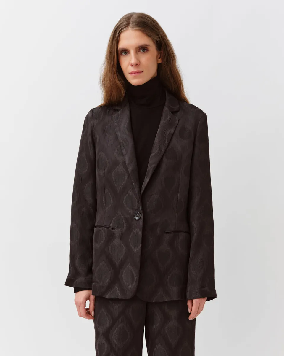 DIEGA Vikelo veste chocolat jacquard structurée