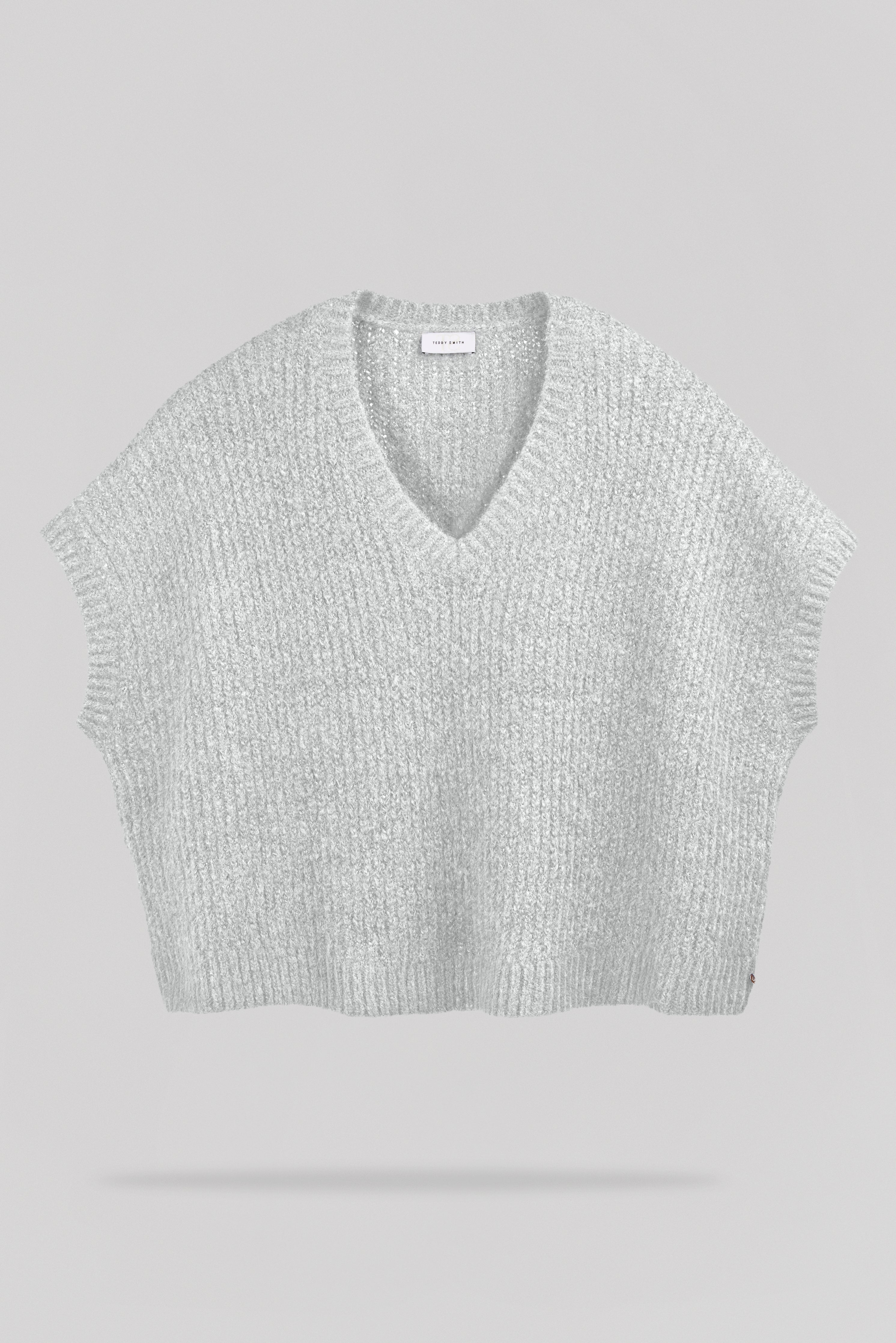Teddy Smith P-Malia pull sans manches femme gris chiné fluffy