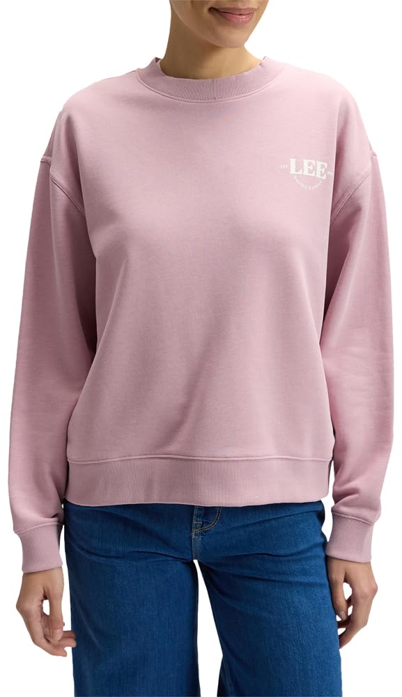 Lee Logo Crew SWS sweat femme XL bleu coupe décontractée