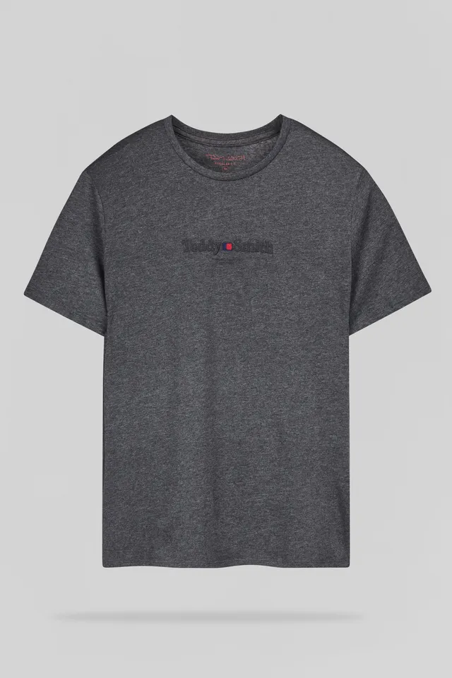 Teddy Smith T-Jim MC t-shirt melange black coton
