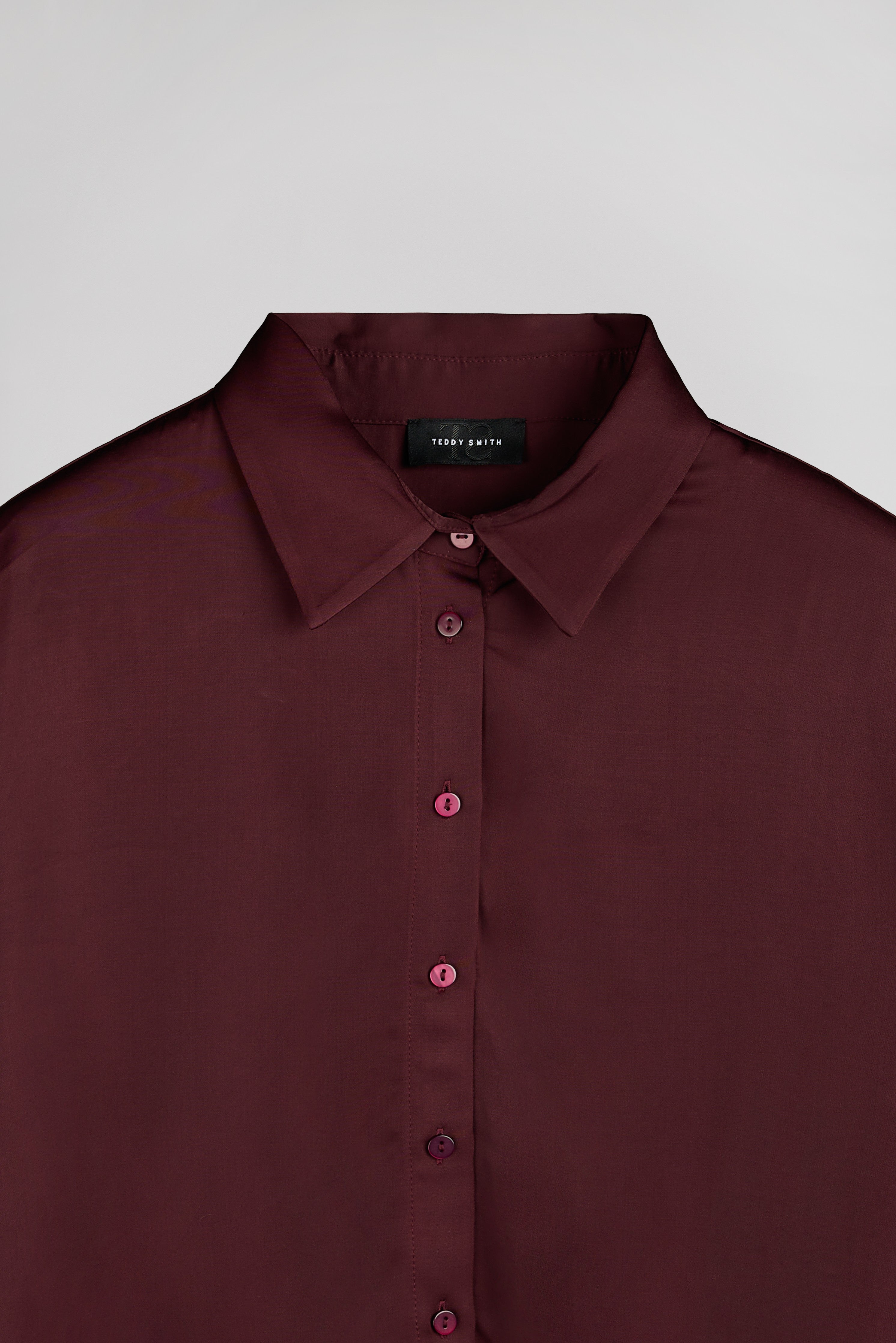 Teddy Smith C-Leo chemise satin bordeaux femme