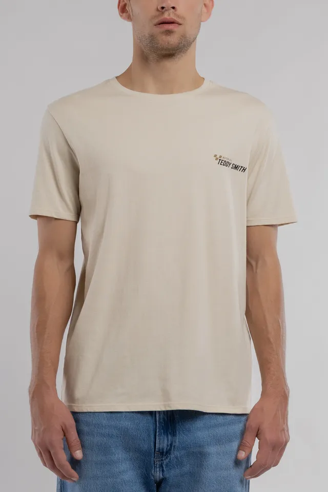 Teddy Smith T-Carso MC Soft Grège t-shirt homme moto
