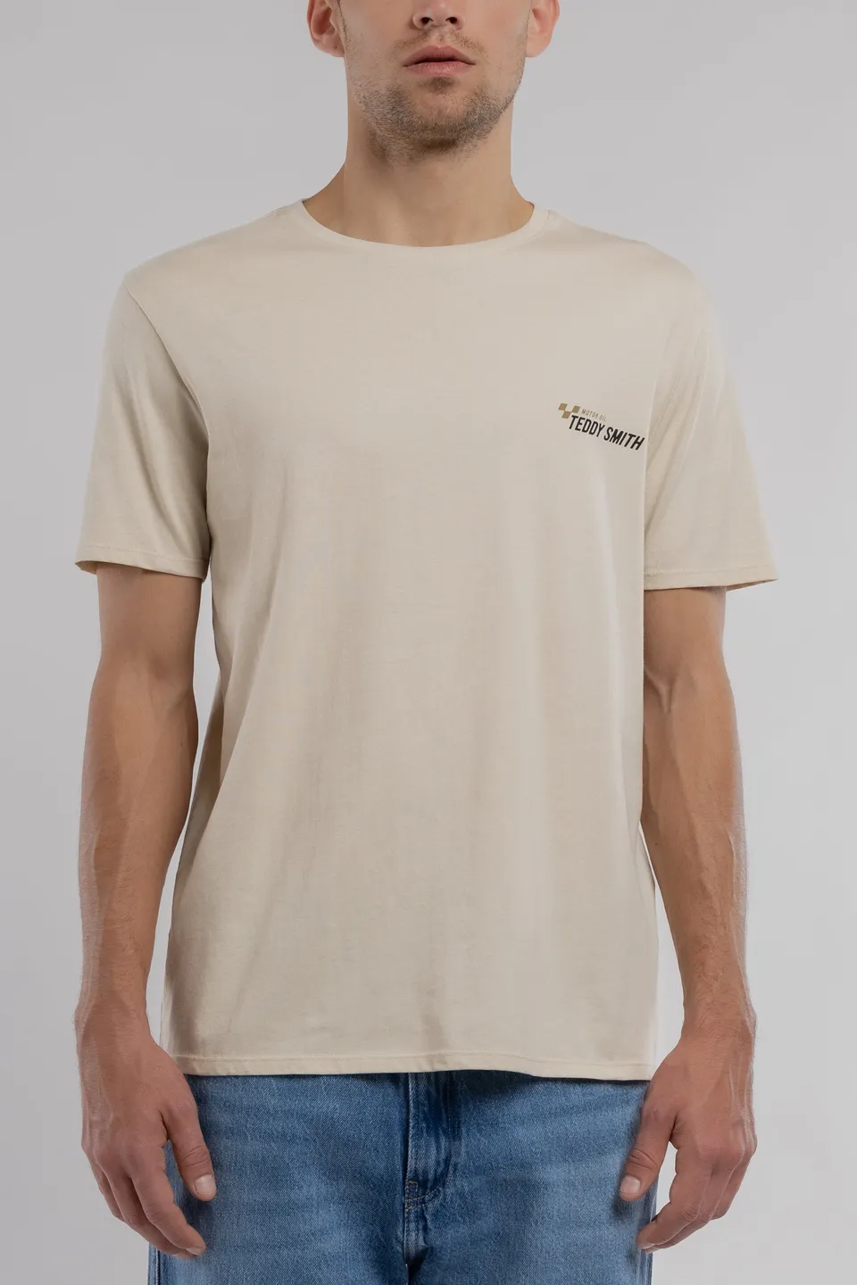 Teddy Smith T-Carso MC Soft Grège t-shirt homme moto