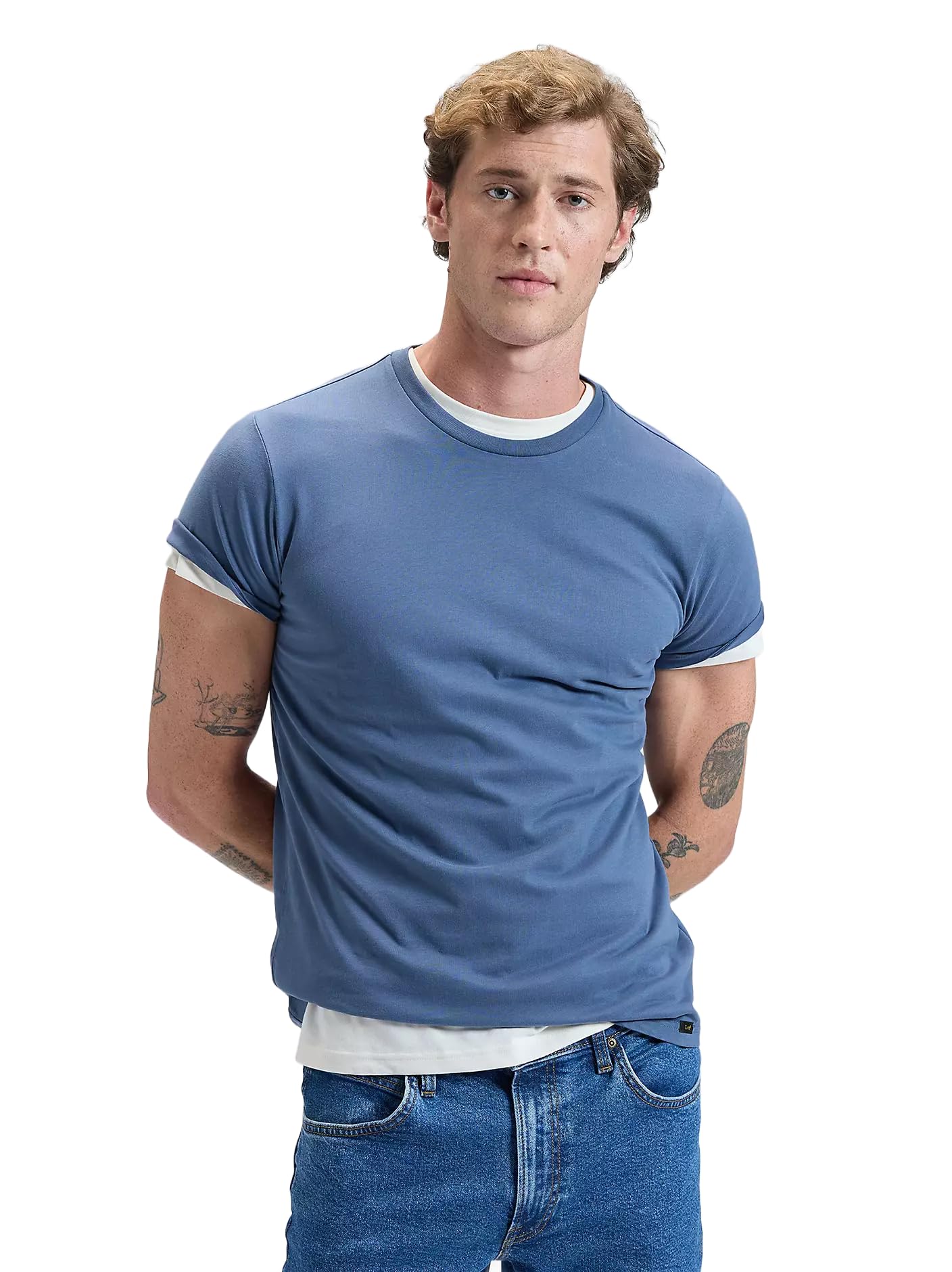 Lee Twin Pack Crew T-shirt homme x2 Jade Forest coupe ajustée
