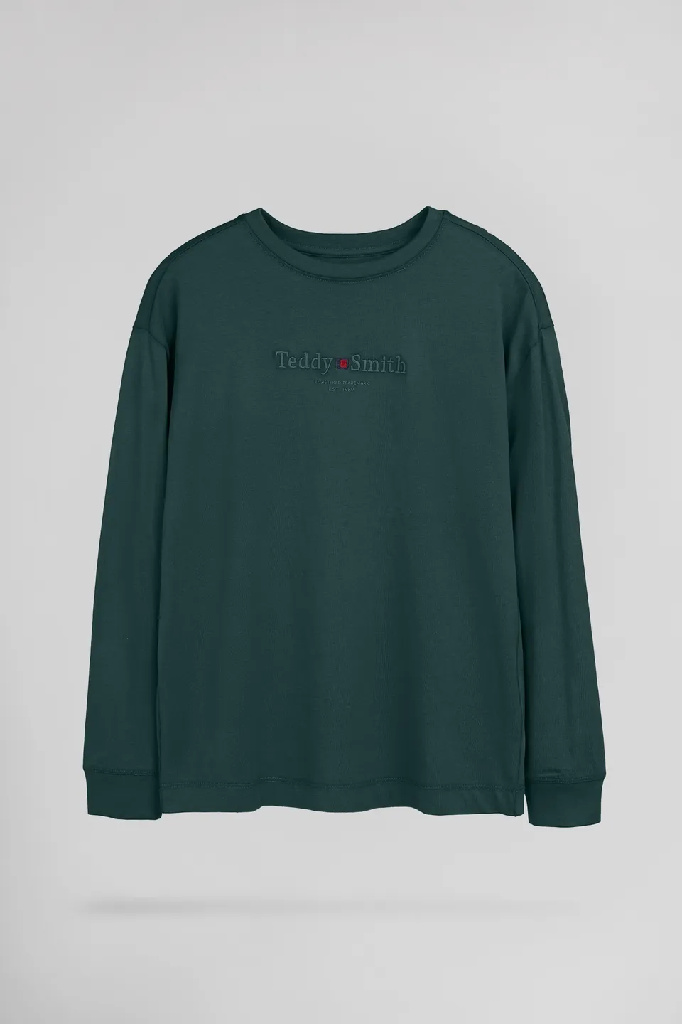 Teddy Smith T-Jim ML Jr T-shirt Vert Pin Garçon Coton