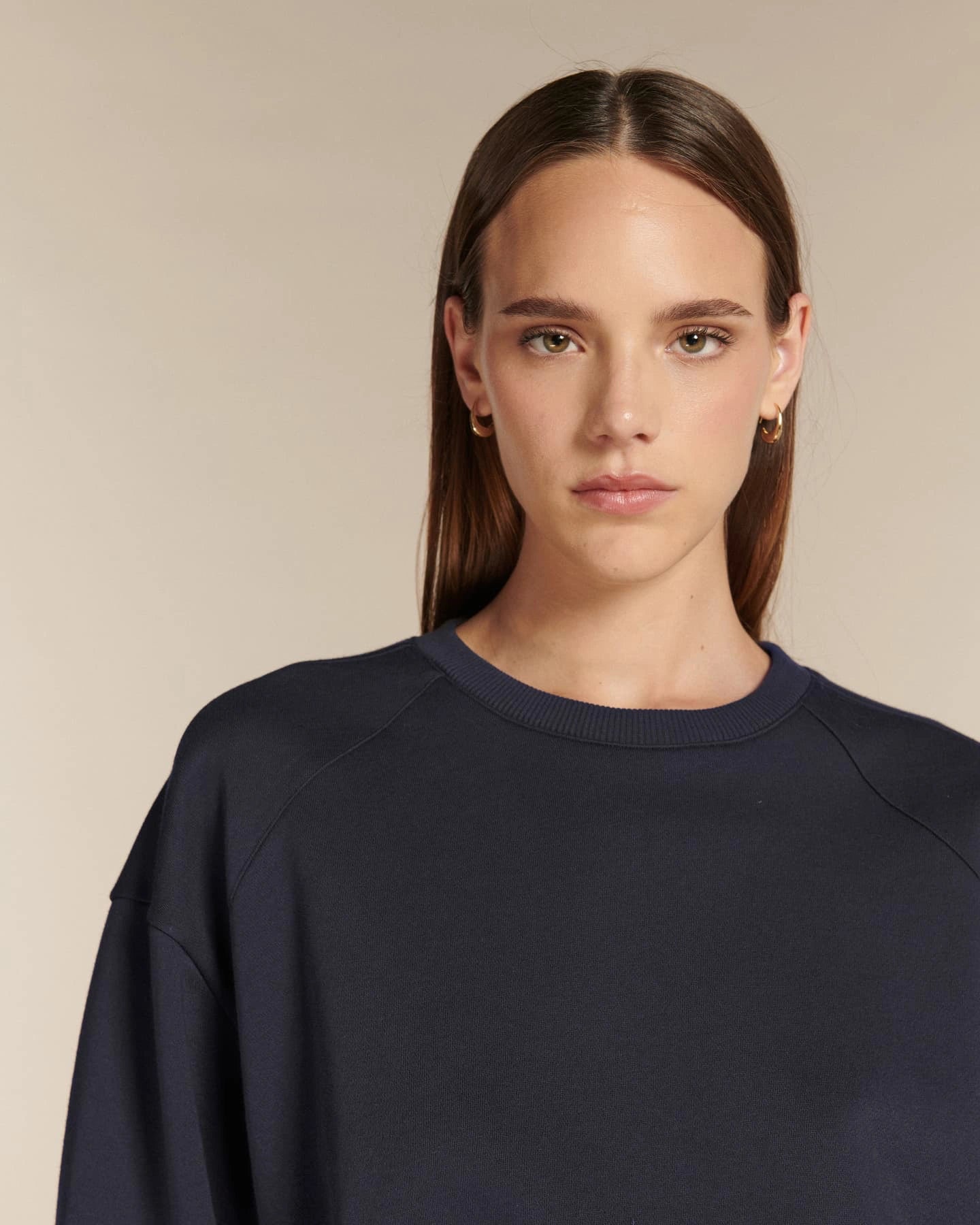 Labdip College FM-PO1653-261 sweat navy crop