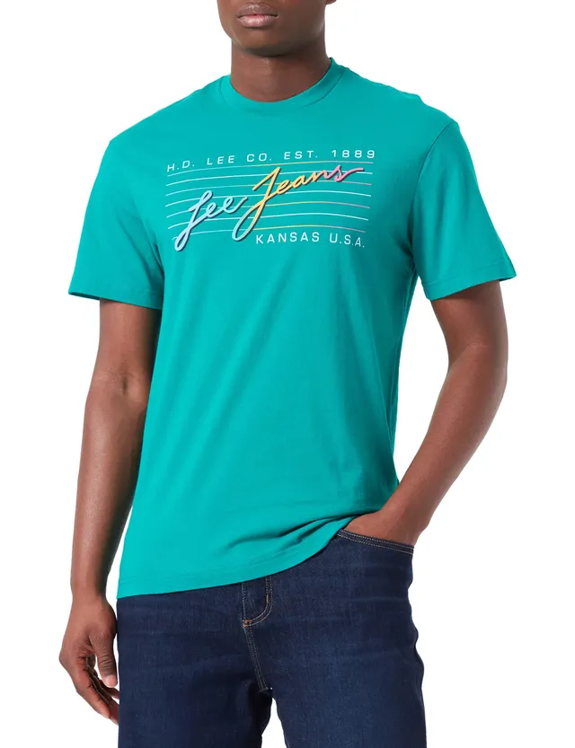 Lee t-shirt homme vert motif années 80 en coton