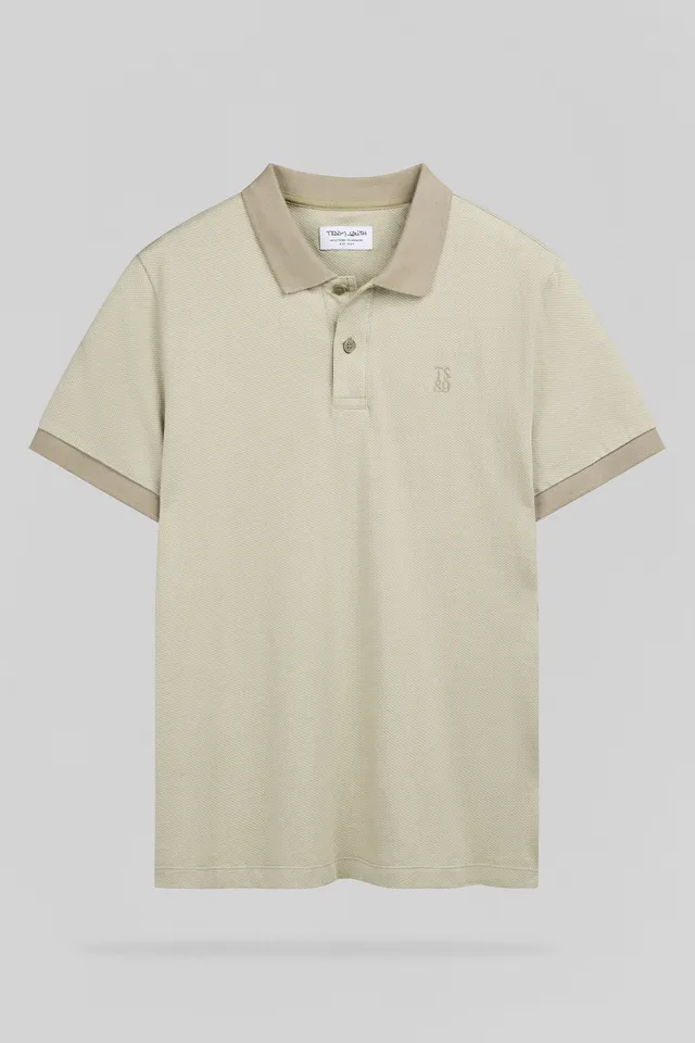 TEDDY SMITH P-Osey polo jacquard homme kaki