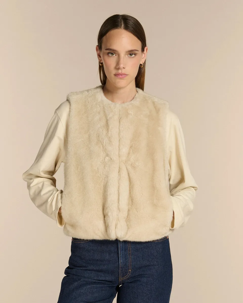 Labdip Baci Mink Cortina gilet fausse fourrure sans manches