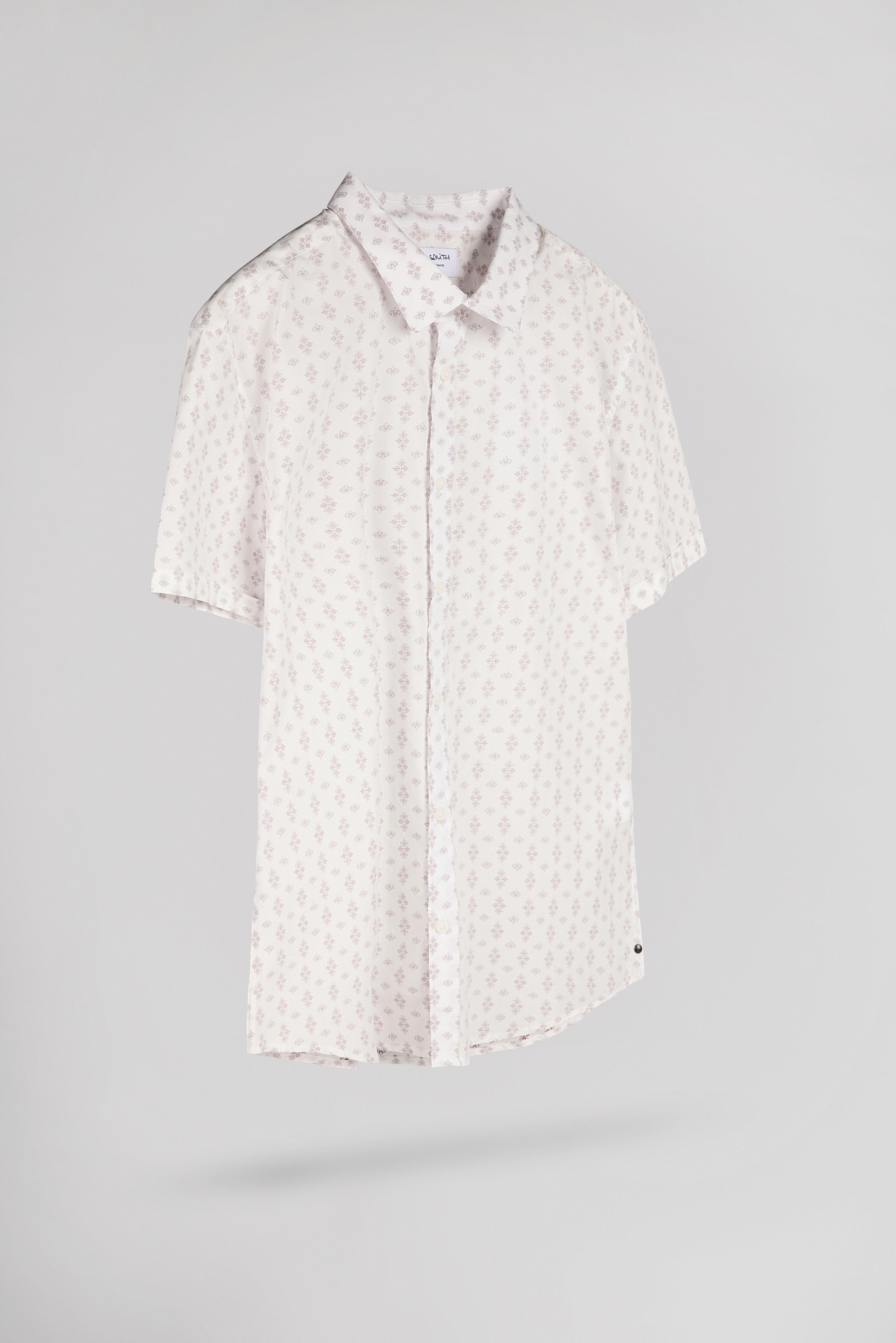 Teddy Smith Cut 2 MC chemise slim blanc cassé coton