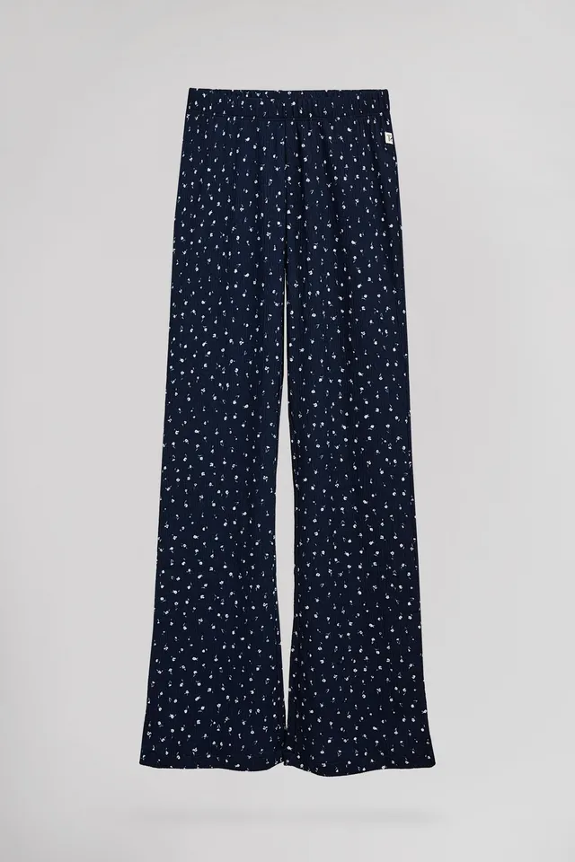 Teddy Smith P-Solena pantalon fille bleu floral ajusté