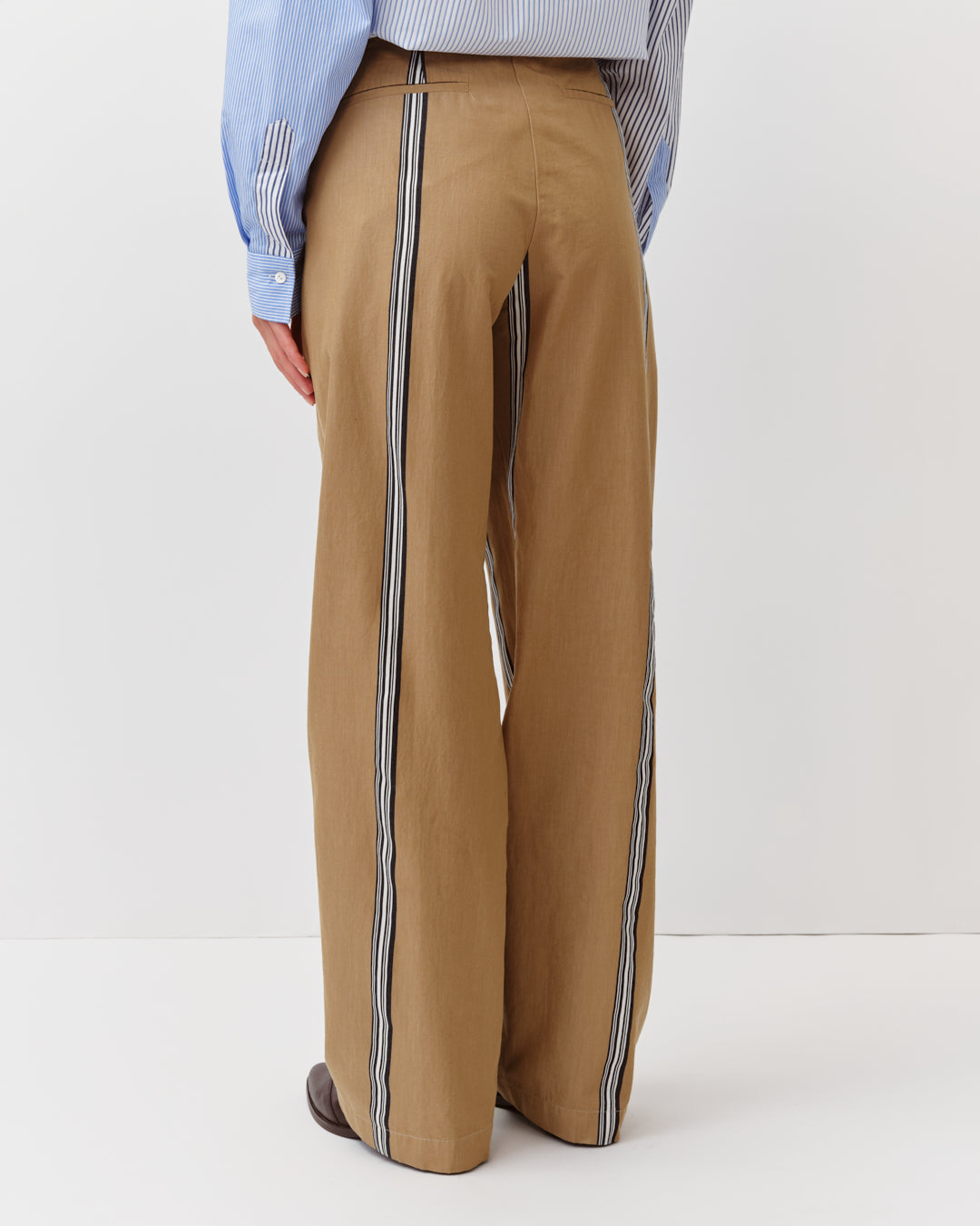 DIEGA PIMAO pantalon camel marine large fluide